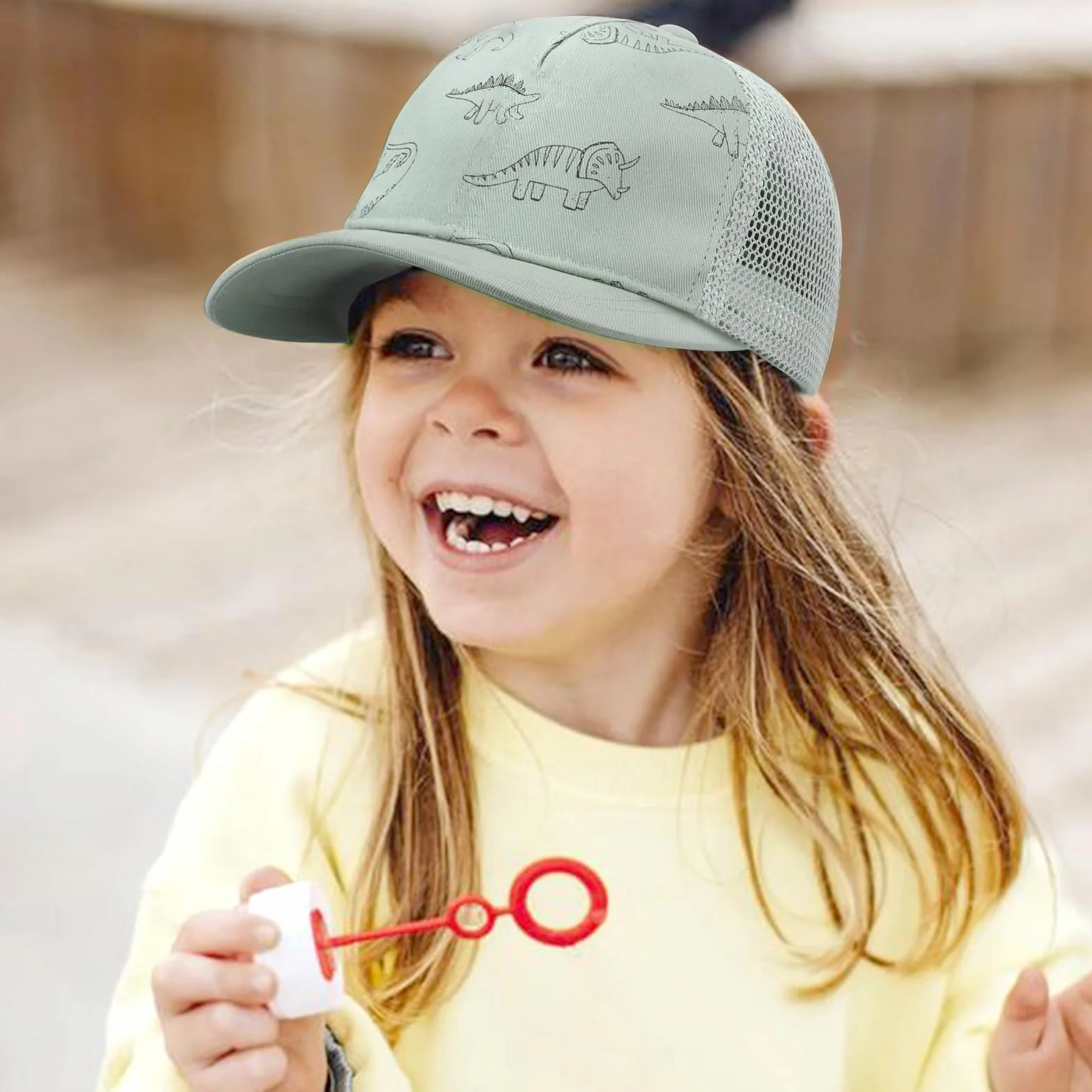 DRESHOW Maluch Bejsbolówka Czapka Dziecko Słońce Czapka Urocze Jednolity Kolor & Dinozaur Wzór Czapki Unisex Dziecko Trucker Czapki Niemowlę Maluch Dziecko Czapki dla Chłopcy Dziewczynki
