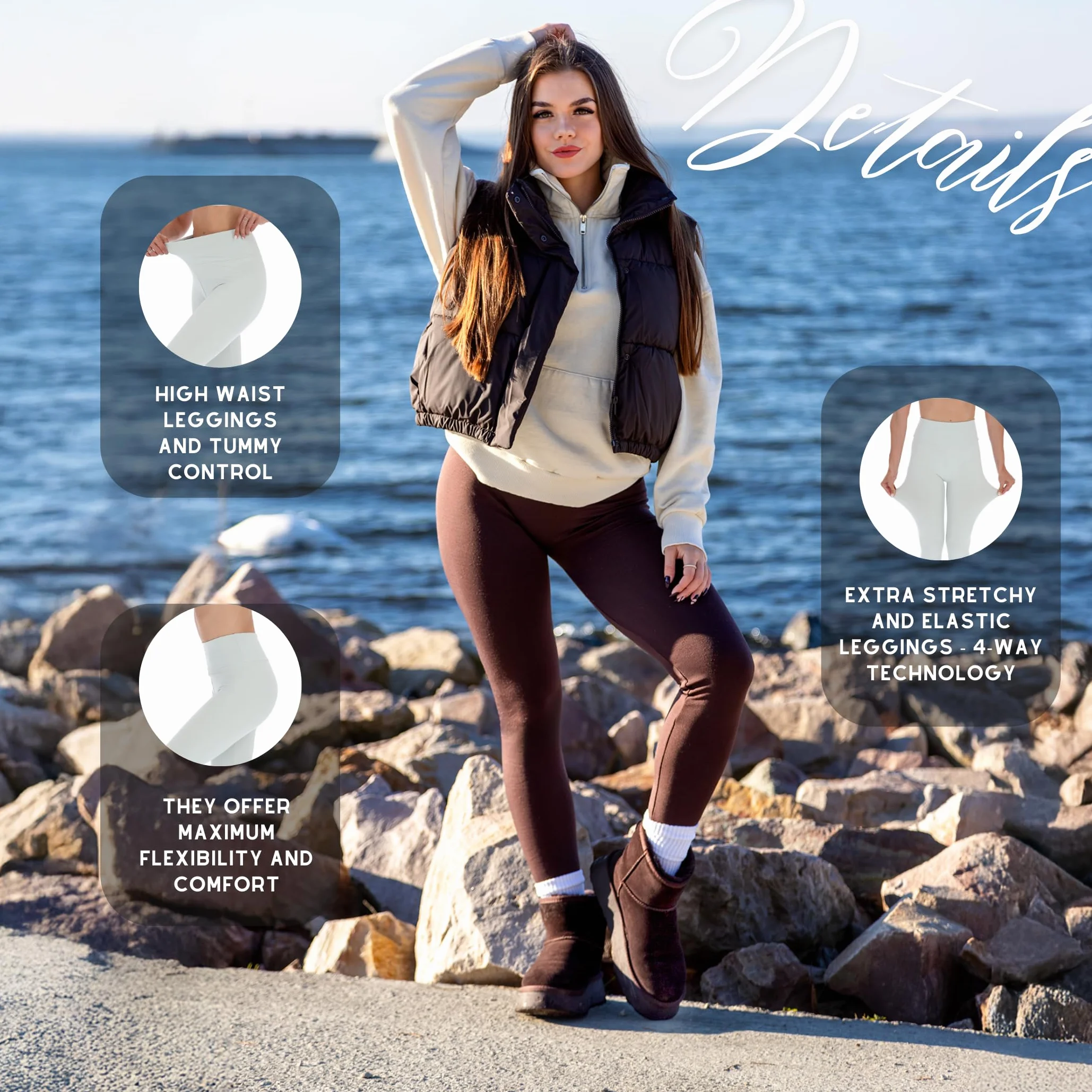 SOFTSAIL Legginsy dla kobiet wysoka talia kontrola brzucha wyszczuplające nieprzezroczyste maślane miękkie oddychające elastyczne damskie rozciąganie siłownia trening joga spodnie