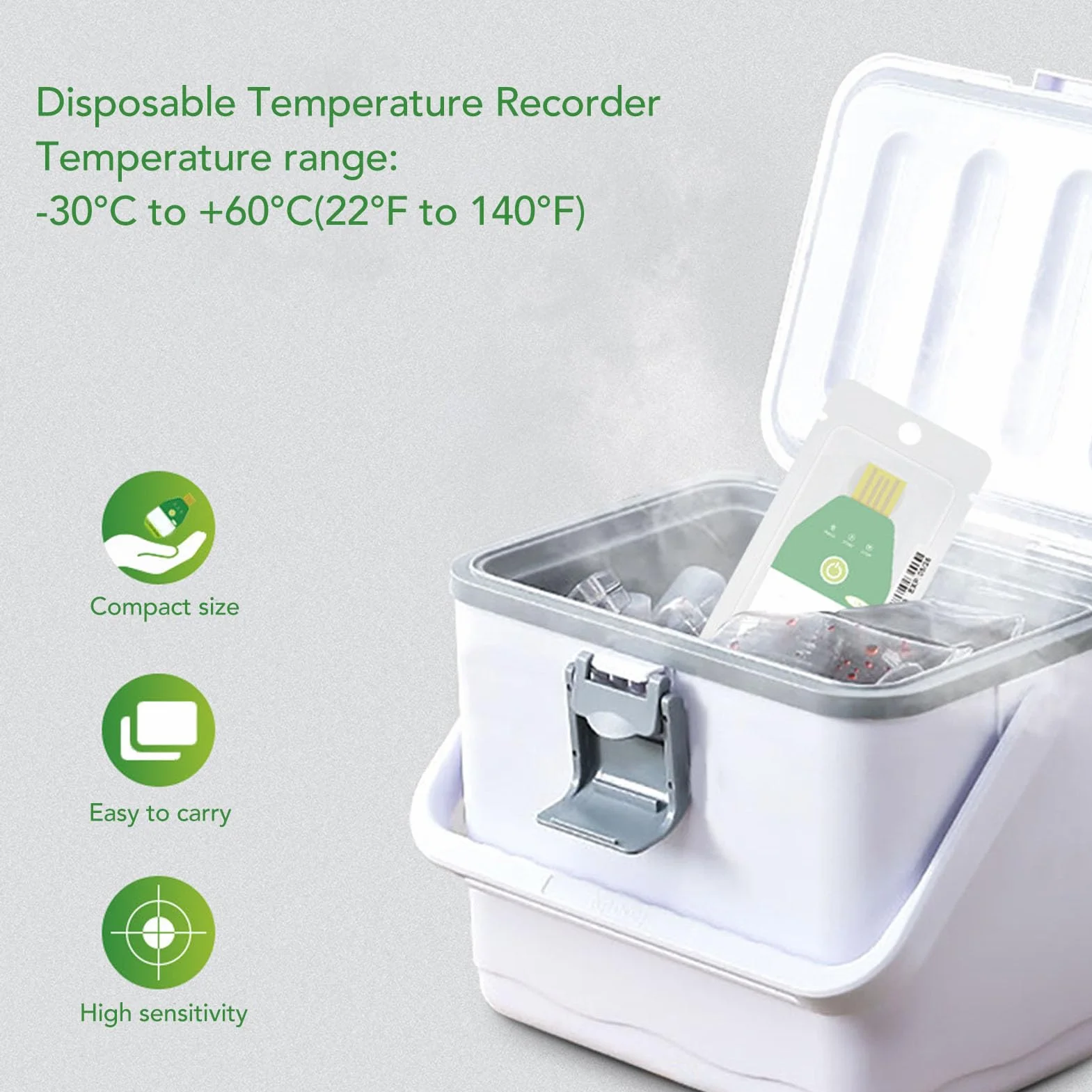 1 PACK Temperatury REGGER, DREADOWANY USB Rejestrator Temperatury z 18000 Punktami, PDF Zgłasza wysoką dokładność Pojedynczych zastosowań IP67 Water Odporny na Zamrożone (60 dni)