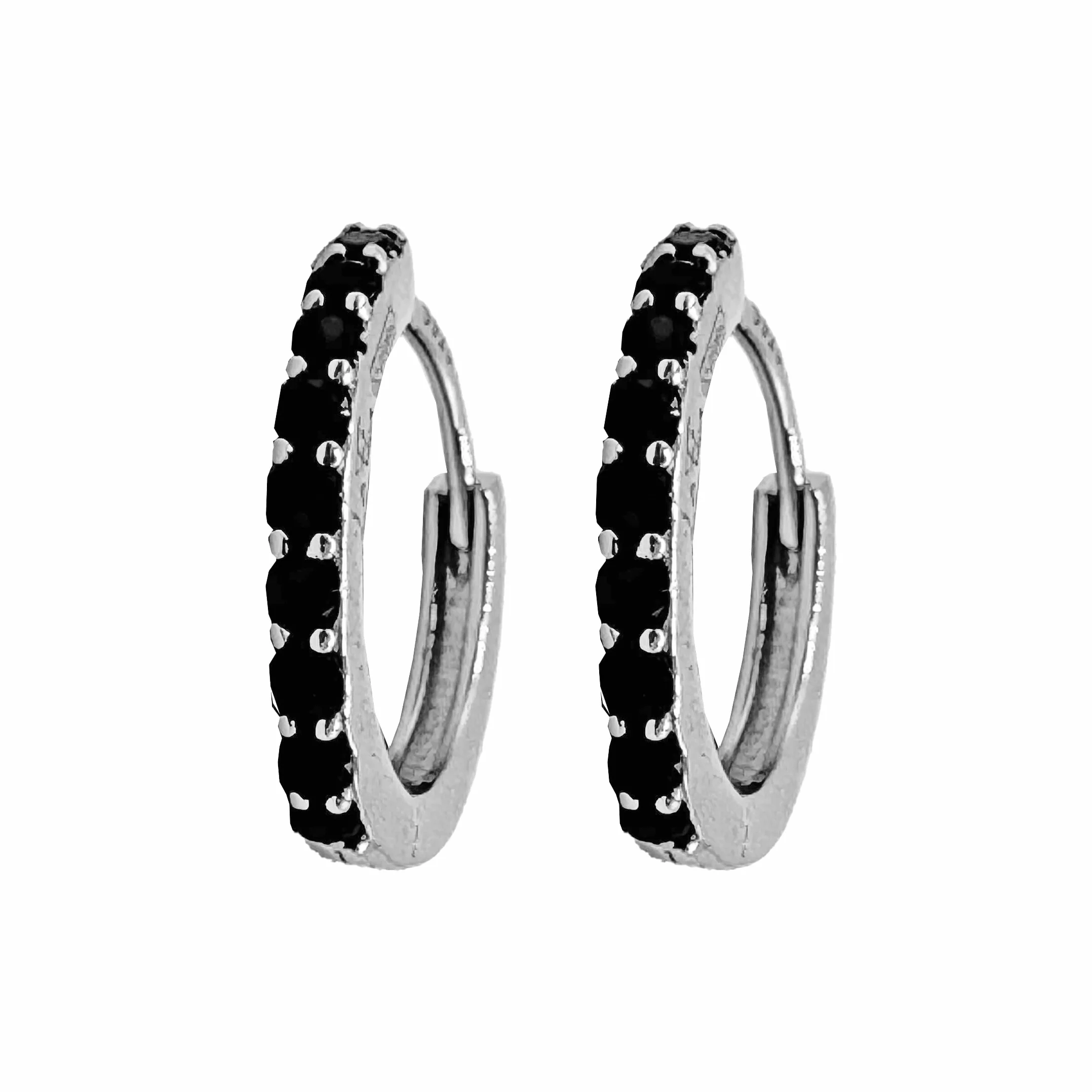 Srebrne kolczyki z kryształkami próby 925 rodowane Hoops Collection
