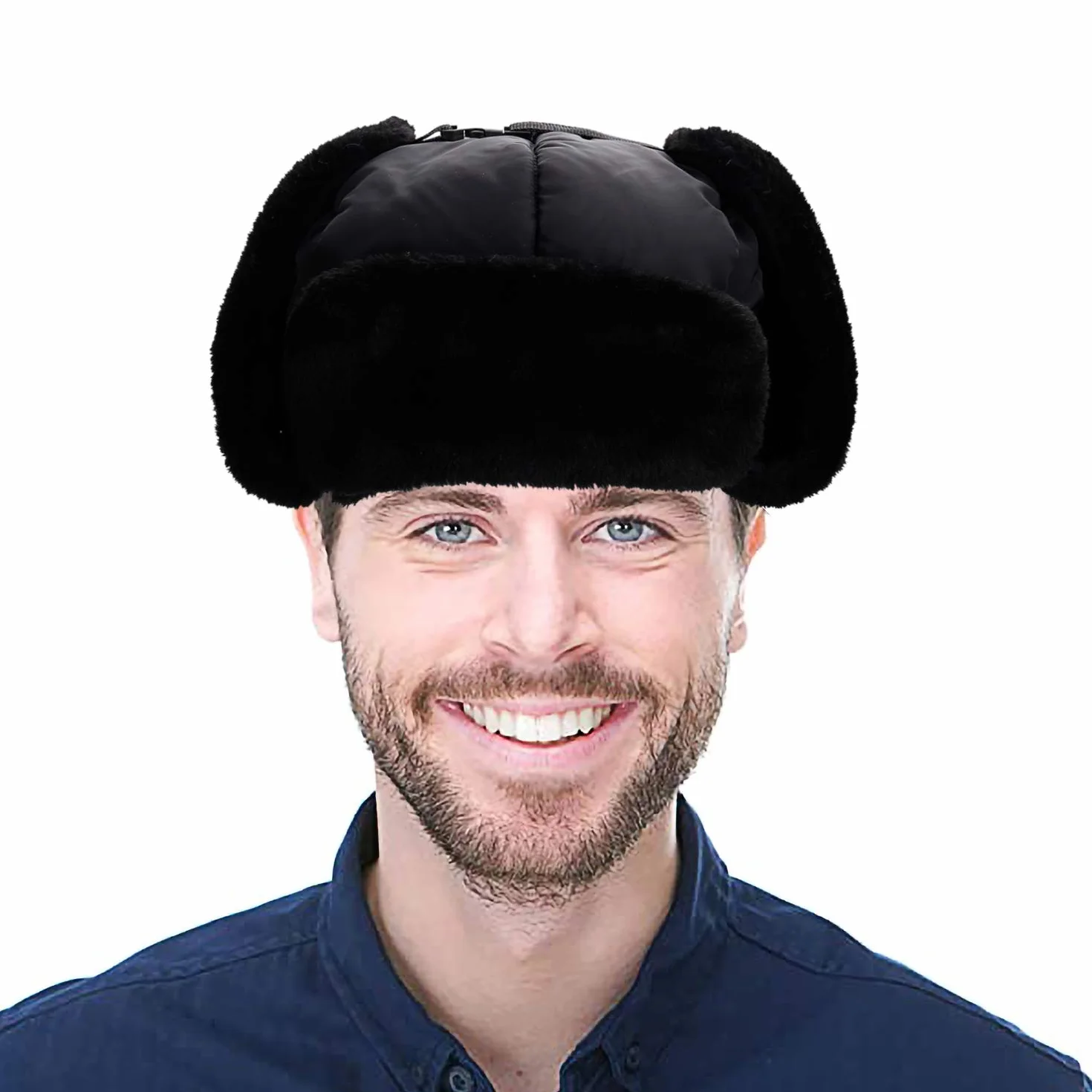 MaoXinTek Unisex czapka zimowa z nausznikami, futrzana czapka ze sztucznego futra, czapka lotnicza; utrzymuje ciepło podczas jazdy na nartach, łyżwach i innych aktywności na świeżym powietrzu