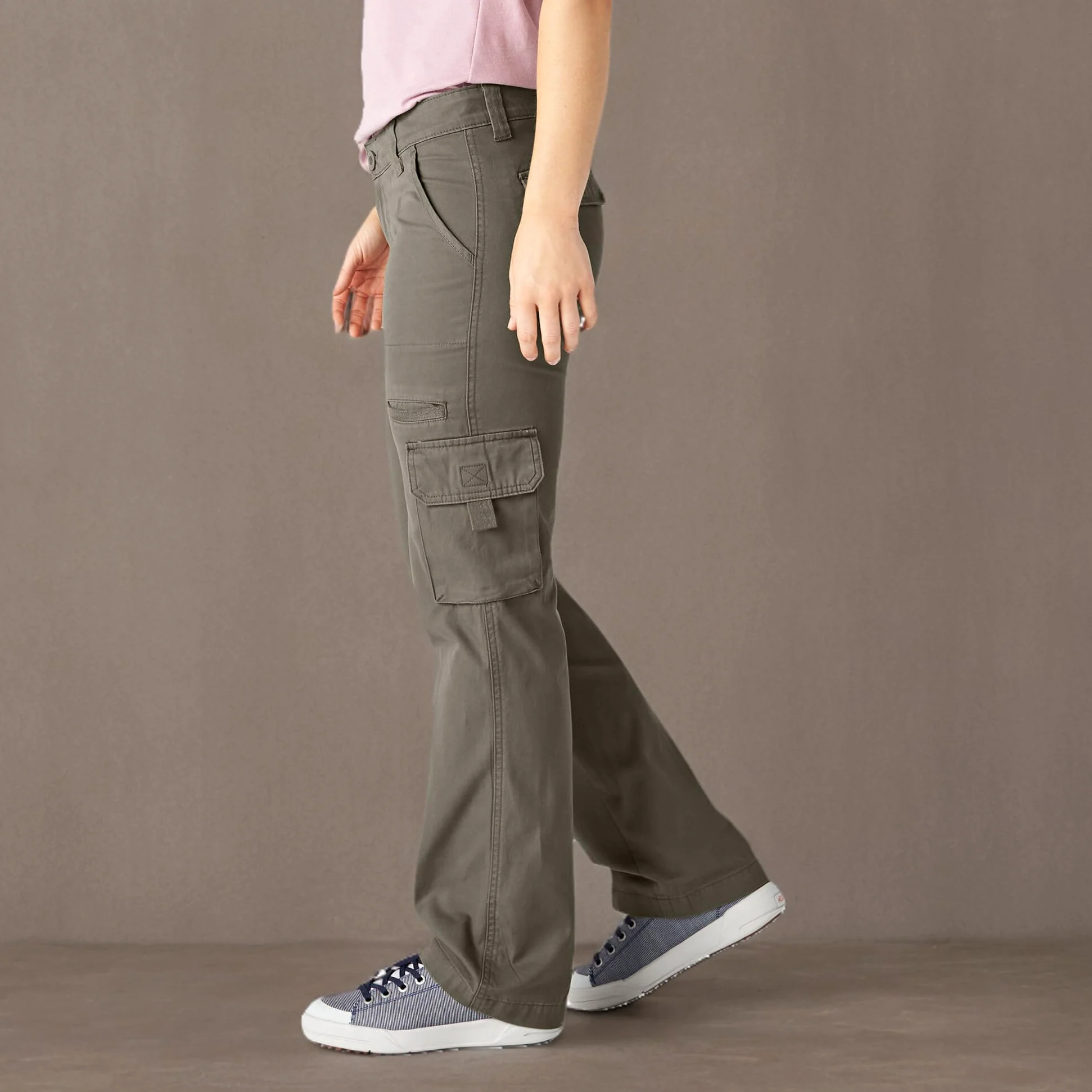 Dickies Damskie spodnie cargo Relaxed, Płukany liść winogron zielony, 42