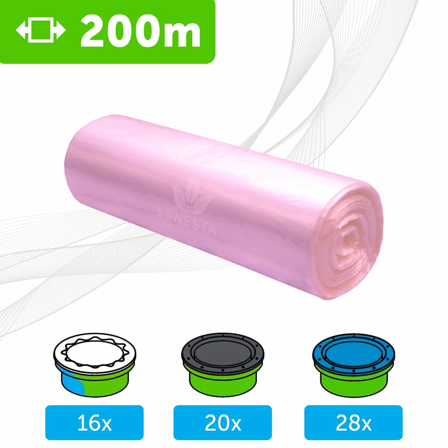 200 m ECO folia uzupełniająca uniwersalna do pieluszek Tommee Tippee TEC Simplee Twist & Click, do kaset uzupełniających, w 100% kompatybilna z barierą zapachową EVOH+, łatwa w obsłudze
