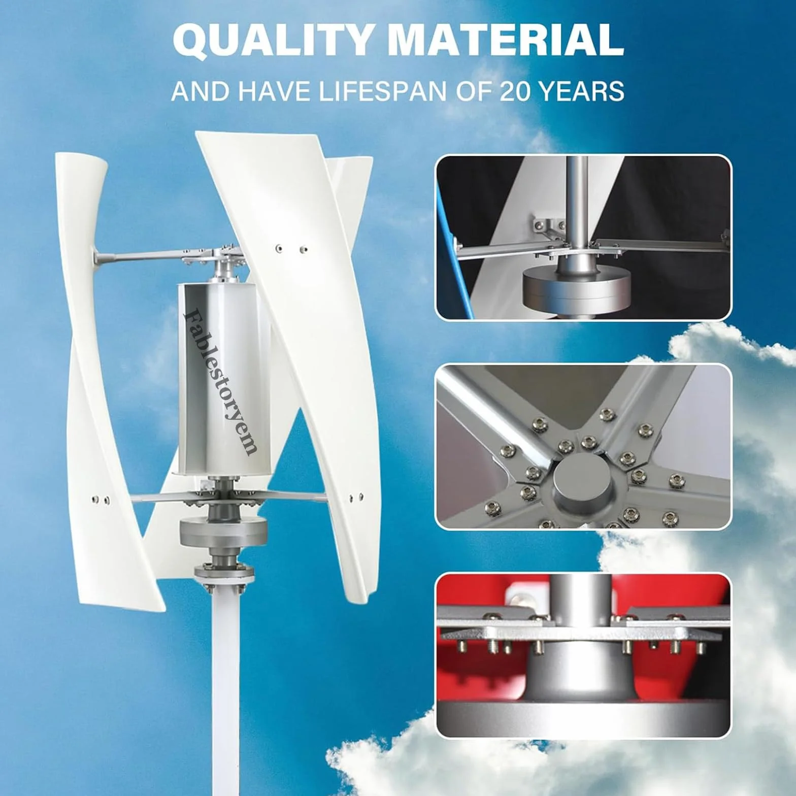 Zestaw generatora turbiny wiatrowej o mocy 14000W ze sterownikiem MPPT, turbina wiatrowa 12V/24V/48V/110V/220V pionowy zestaw generatora wiatrowego zestaw do zasilania domu,White-220V