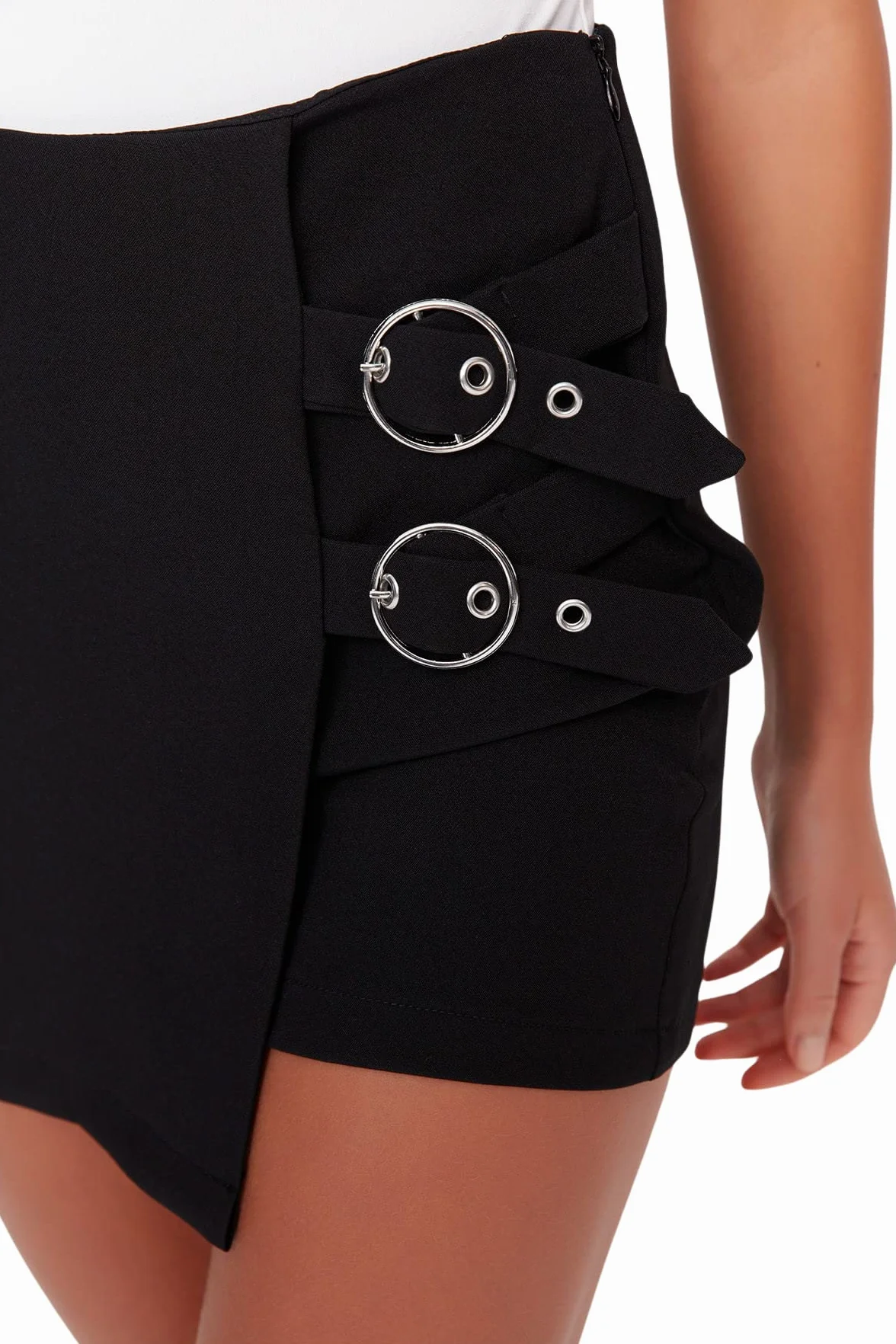 Trendyol Trendyol Damskie Szorty Z Wysokim Stanem Skinny Fit - Shorty Kobiety