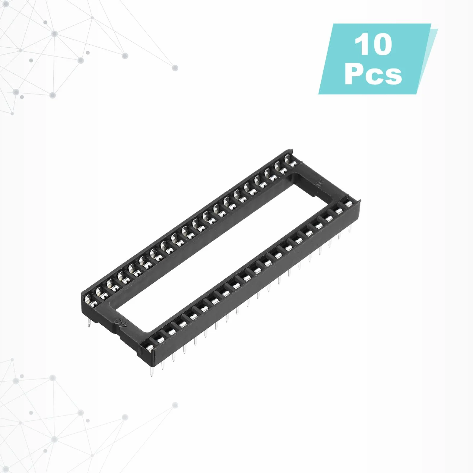QUARKZMAN 10 sztuk DIP IC Chip Socket Adapter 40 Pin IC Asortyment Kit 2,54 mm/0,1" Pitch do projektu Breadboard, PCB Board Design
