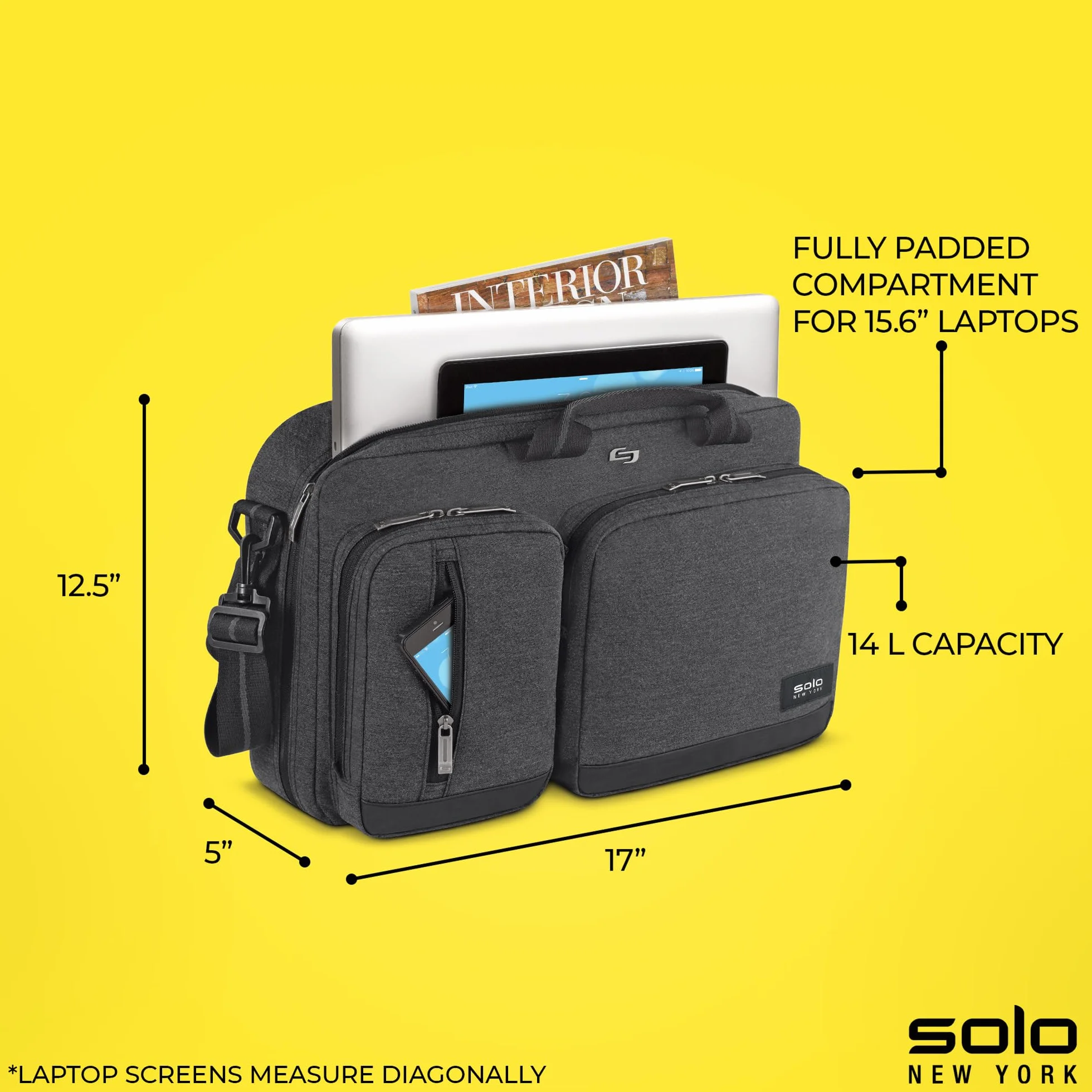 Solo New York Unisex wysokość, trwały plecak na laptopa, wysokość, trwały plecak na laptopa, szary, Rozmiar Uniwersalny