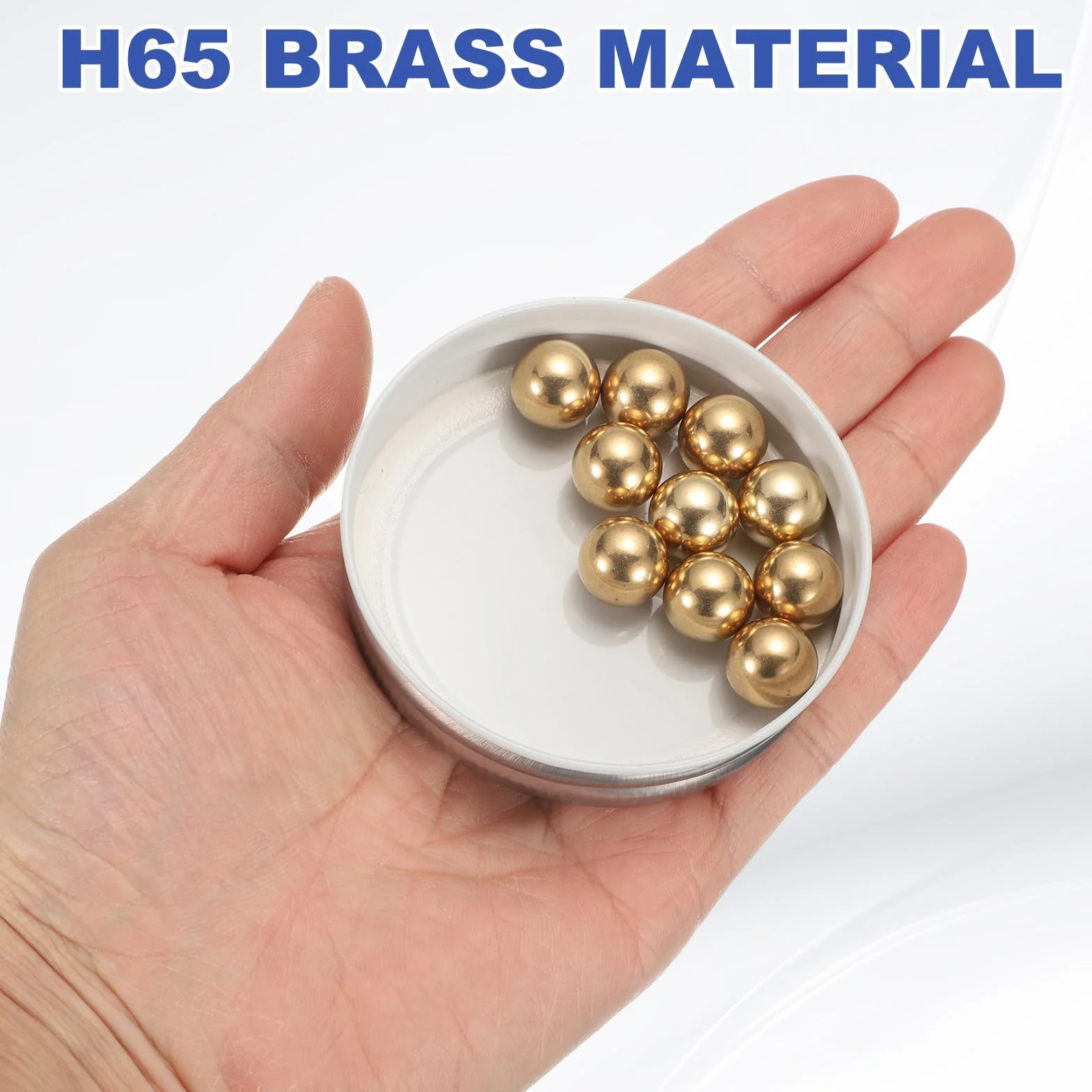 QUARKZMAN 10 sztuk kul łożyskowych, 1/2" 12,7 mm Precision H65 mosiężne kulki łożyskowe z mosiądzu, przemysłowe kulki kulkowe do maszyn, samochodów i majsterkowiczów