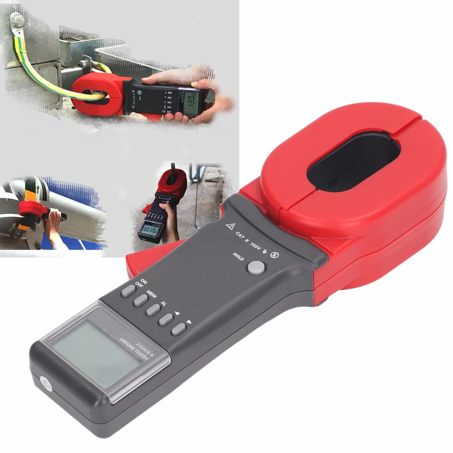 ETCR2000A+ tester rezystancji zaciskowych, cyfrowy tester uziemienia LCD 0,01 Ω - 200 Ω