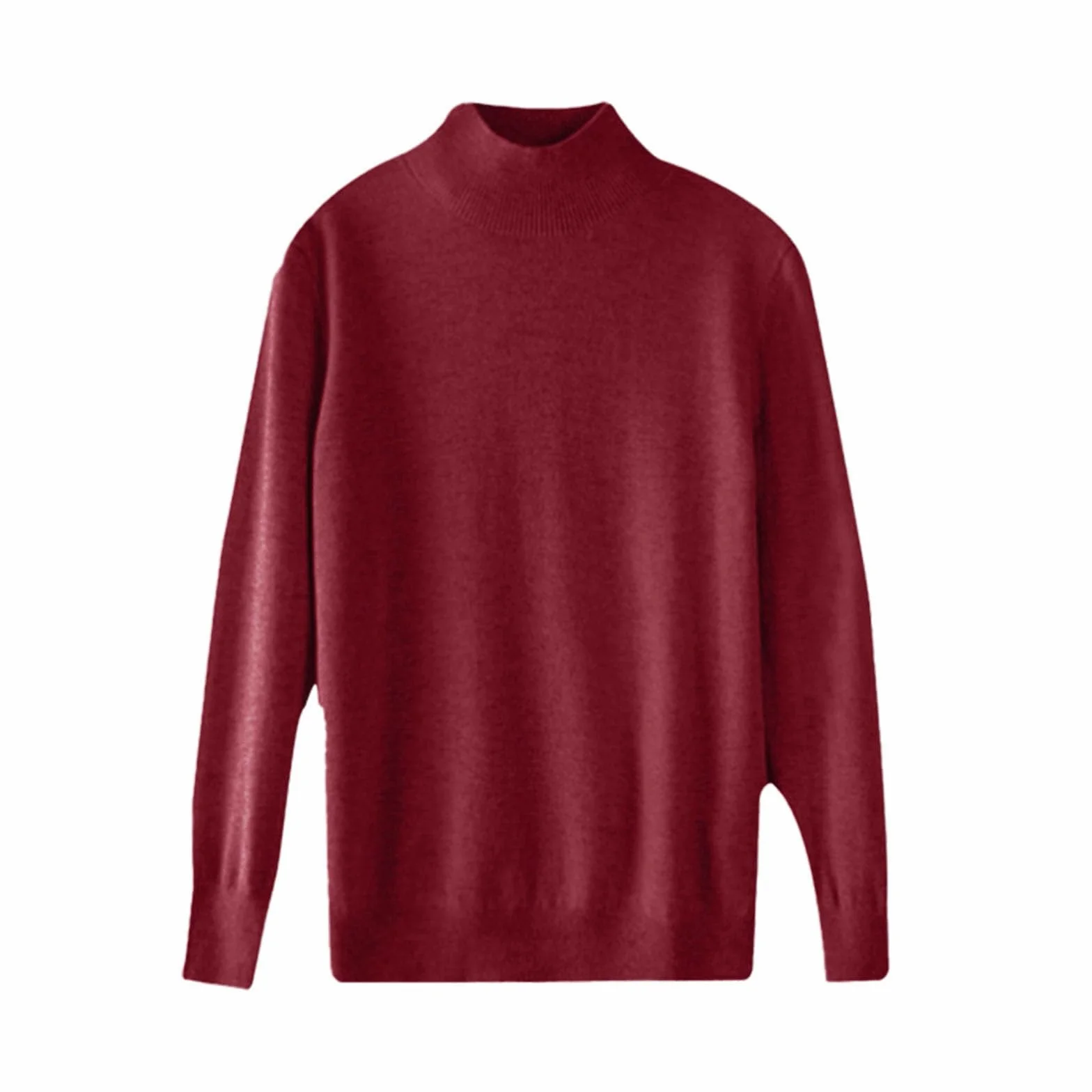 Bluza z okrągłym dekoltem dla kobiet bluzka top damski półgolf sweter z długim rękawem jednolity kolor sweter koszula jesień zima ciepły luźny sweter do wewnątrz na zewnątrz trening prezenty