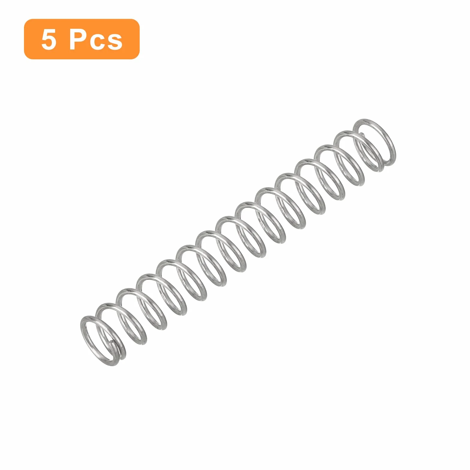 QUARKZMAN 5 szt. Sprężyna dociskowa, średnica drutu 0,028 cala, OD 0,24", długość wolna 1,57" ze stali nierdzewnej 304 mechaniczna sprężyna dociskowa, srebrna