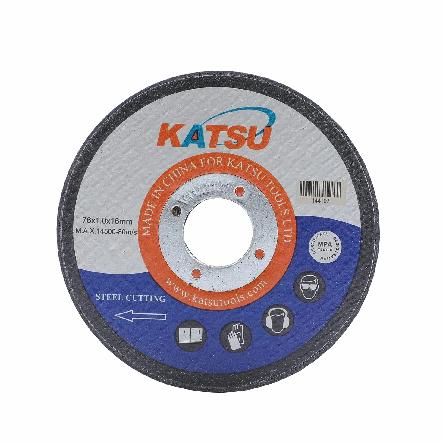 KATSU 144102 stalowa tarcza tnąca 76 mm, 10 sztuk, metalowe koła tnące 1,0 mm do mini szlifierek kątowych