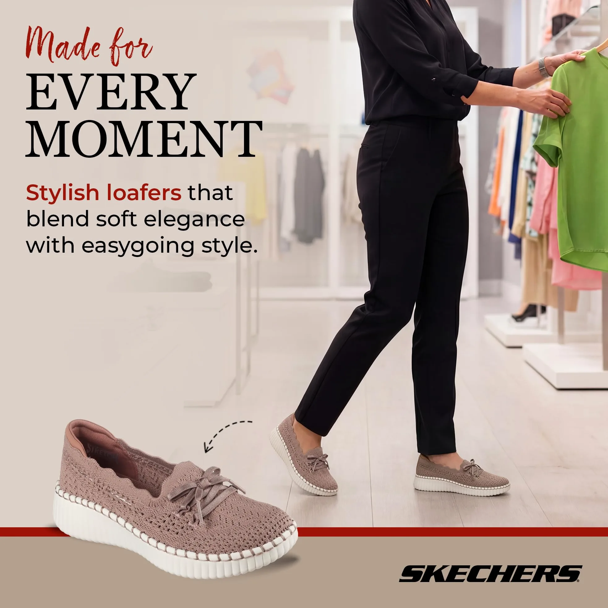 Skechers Kobiety Wilshire Blvd - Knit SailMokasyn