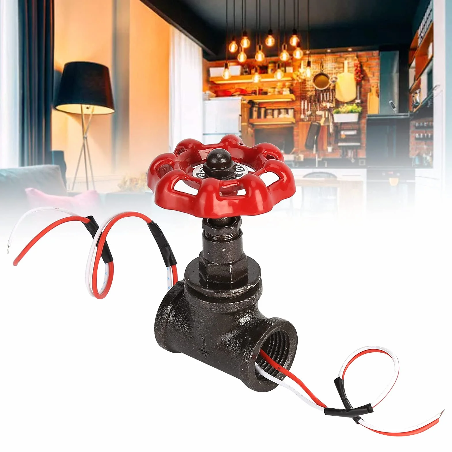 Zawór Odcinający światła, Zawór Odcinający w Stylu Retro Steampunk Sprzęt Elektryczny Przełącznik światła z Przewodem do Lampy Wodociągowej Zabytkowa