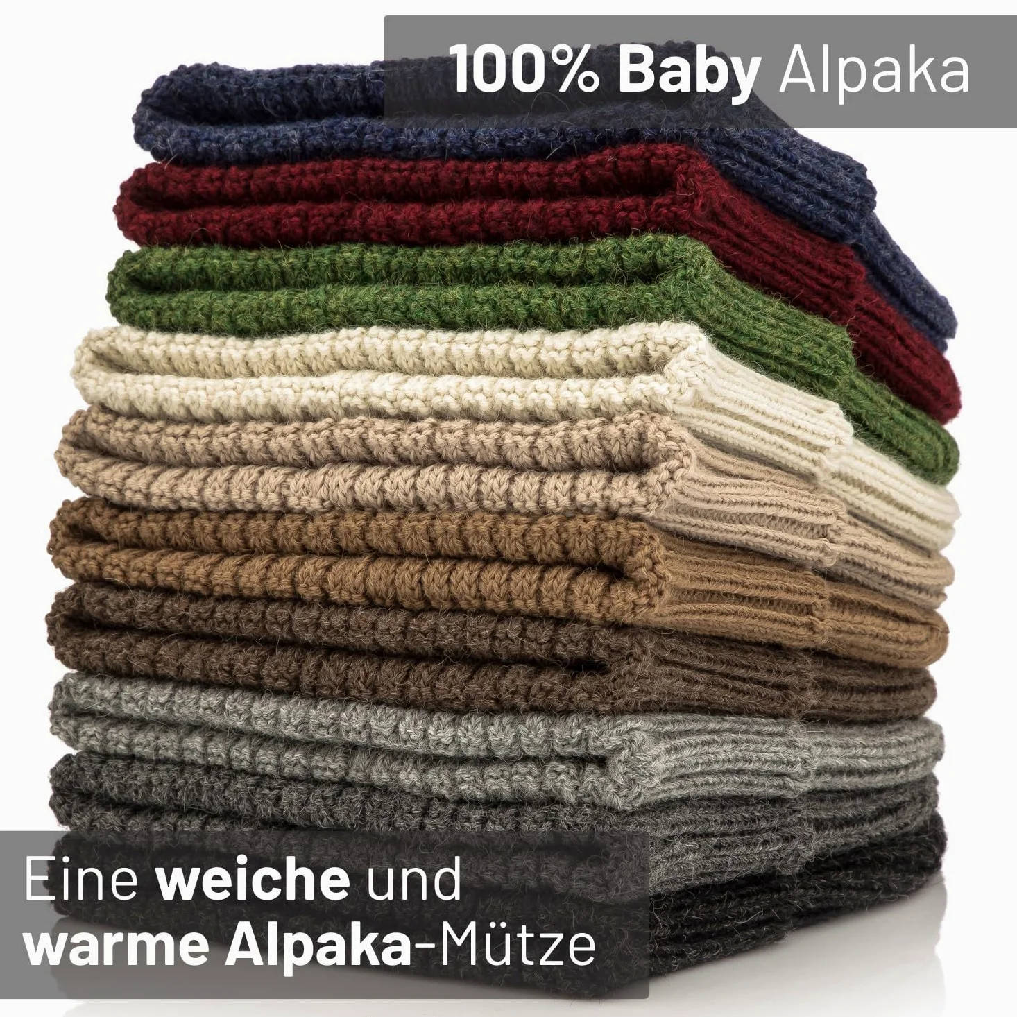 HANSA-FARM | Miękka czapka damska i męska z alpaki ze 100% wełny alpaki w 14 kolorach – wysokiej jakości zimowa czapka z dzianiny / czapka wełniana beanie, Czarny - NFA15, Rozmiar uniwersalny