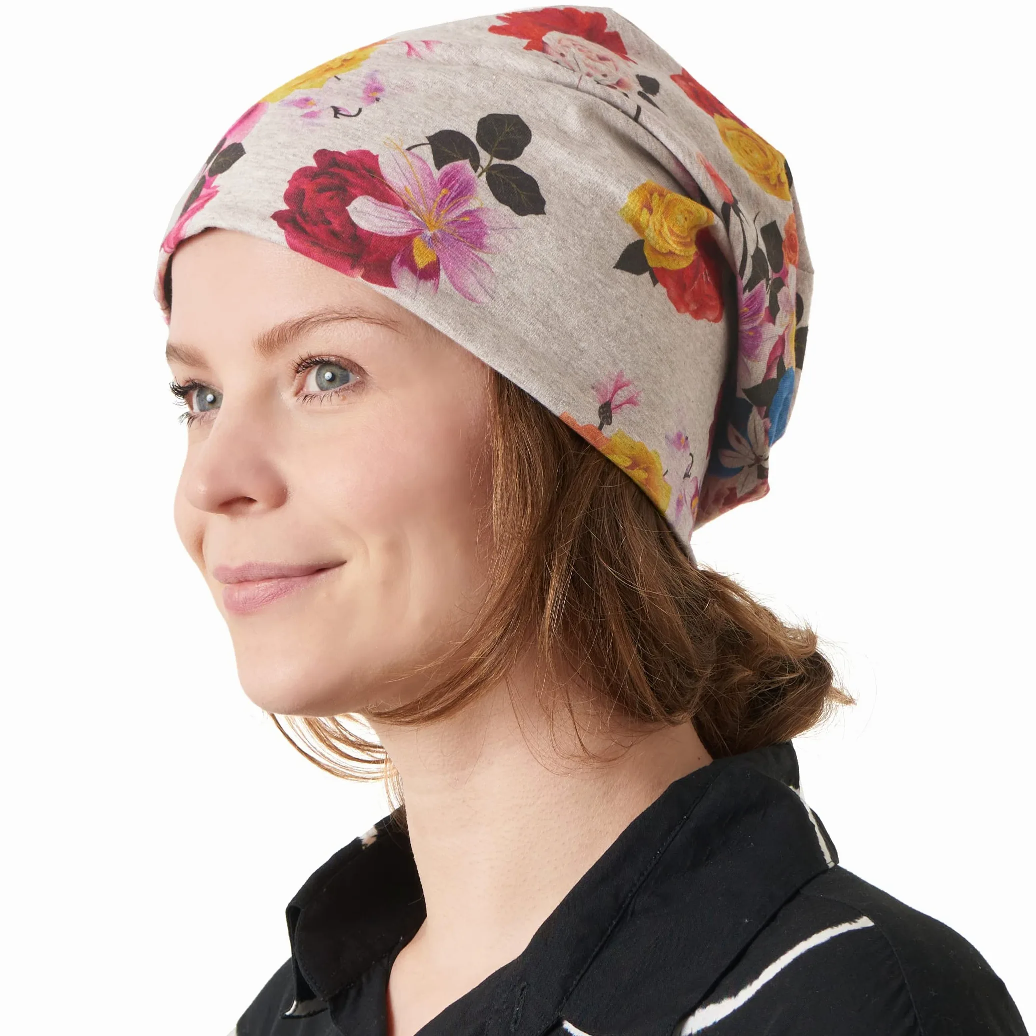 Mens Slouchy Organic Cotton Beanie - Baggy Oversized Womens Chemo Cap Hat