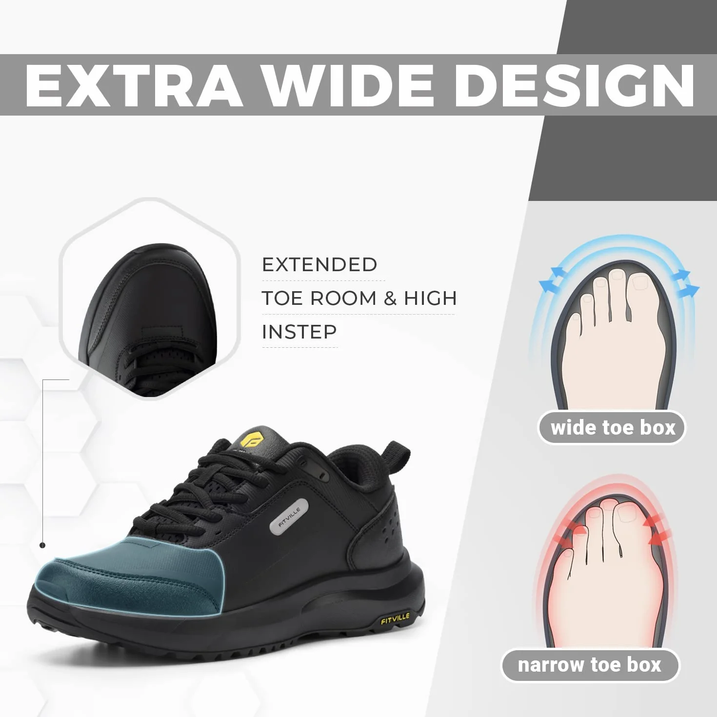 Fitville Buty Turystyczne Męskie Wodoodporne Lekkie Trekkingowe Outdoorowe