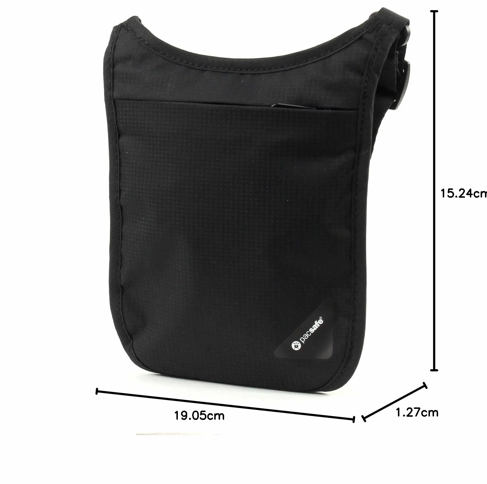 Pacsafe Coversafe V75 Anti-Theft RFID Blokada Torba na szyję, Kolor: czarny, Talla única, torebka na ramię
