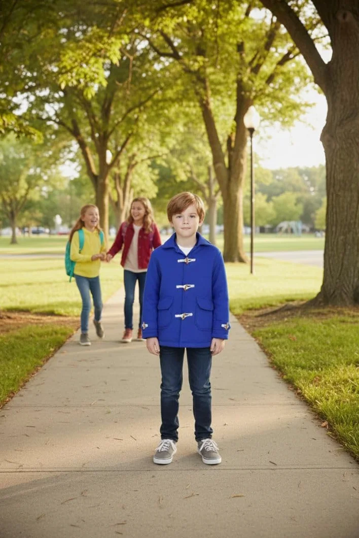A2Z 4 Dzieci Dziewczynki Chłopcy Królewski Duffle Fleece Płaszcz Stylowe Utility Kieszenie Długie Rękawy Modna Moda Gruba Kurtka Wiek 5-13 Lat