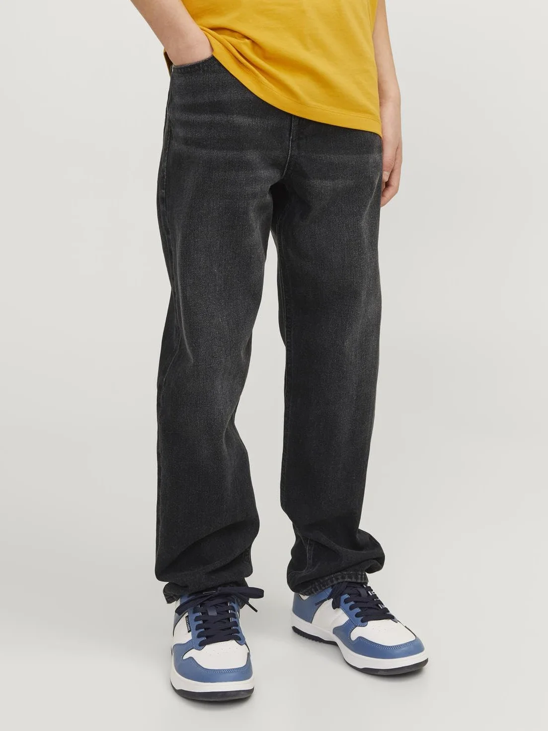 JACK&JONES JUNIOR Spodnie jeansowe chłopięce, czarny denim, 128