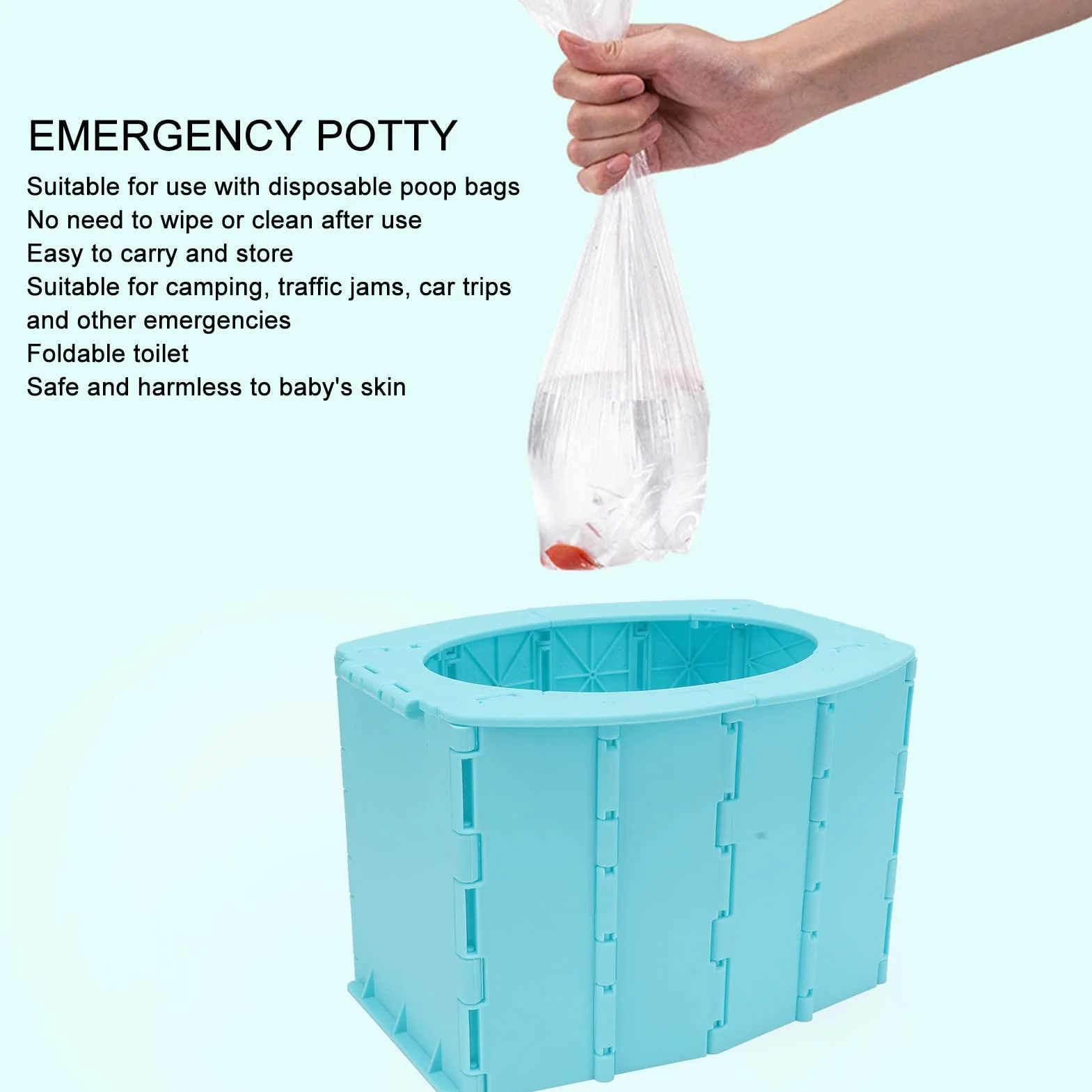 Travel Potty for Kids, Reusable Portable Folding Potty for Toddler, Toilet for Outdoor Camping, Toddler Potty Seat for Outdoor Emergency Camping