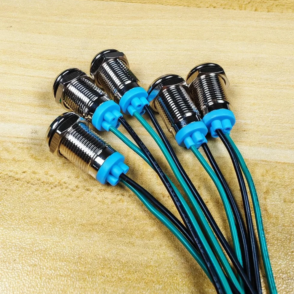 Gebildet 5sztuk 10mm Energooszczędna Dioda LED Metalowy Wskaźnik Swietlny 3V-4.5V-5V-6V-7.5V-9VDC Wodoodporna Lampka Sygnalizacyjna z Przewodem, czerwona
