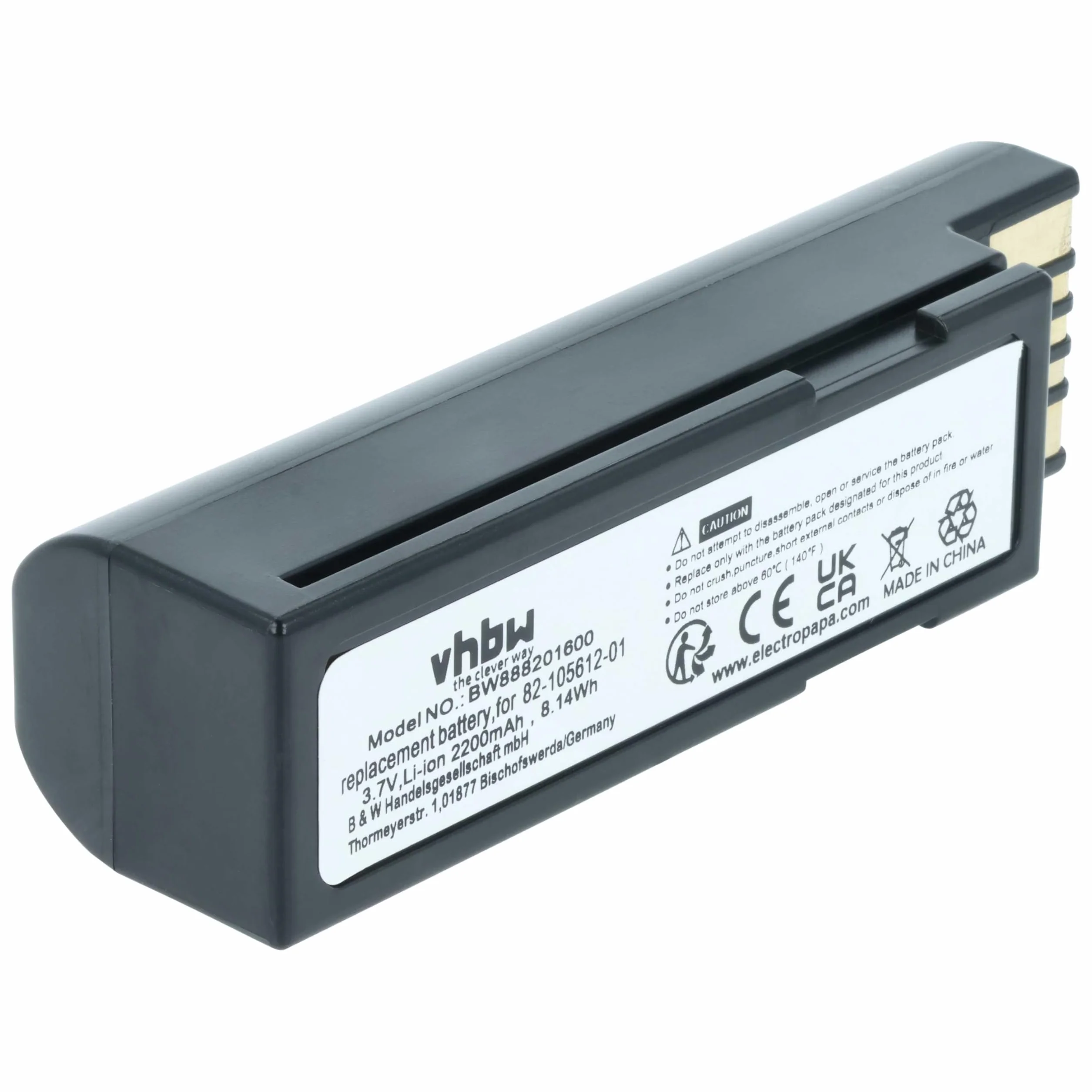 vhbw Bateria zamienna do Zebra 82-166537-01, BTRY-36IAB0E-00 do skanera kodów kreskowych POS (2200 mAh, 3,7 V, litowo-jonowa)