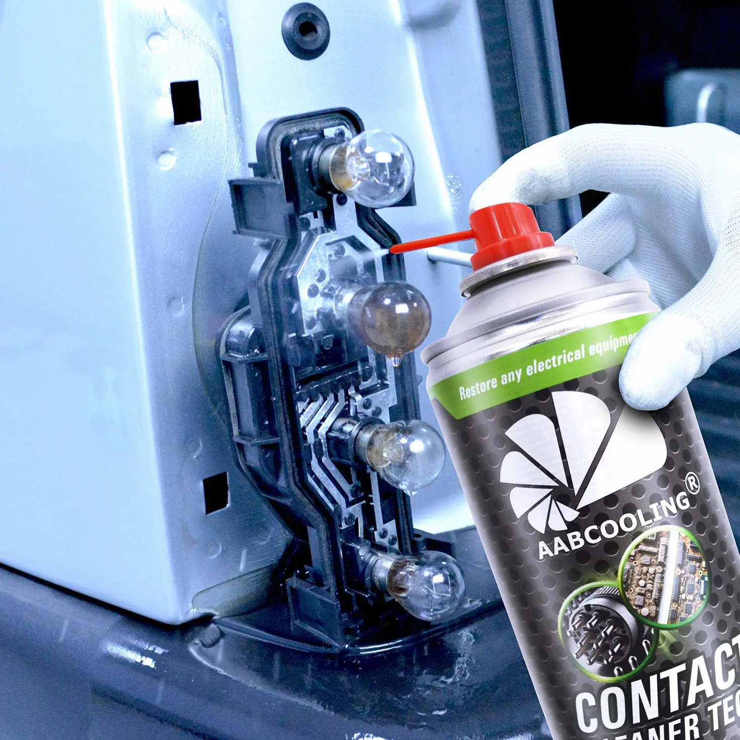 AABCOOLING Contact Cleaner TECH 400ml–Spray czyszczący do narzędzi, elektroniki Przełączników złącz, przycisków – usuwa smar, olej, brud i utlenienia – idealny do zestawów czyszczących i konserwacji