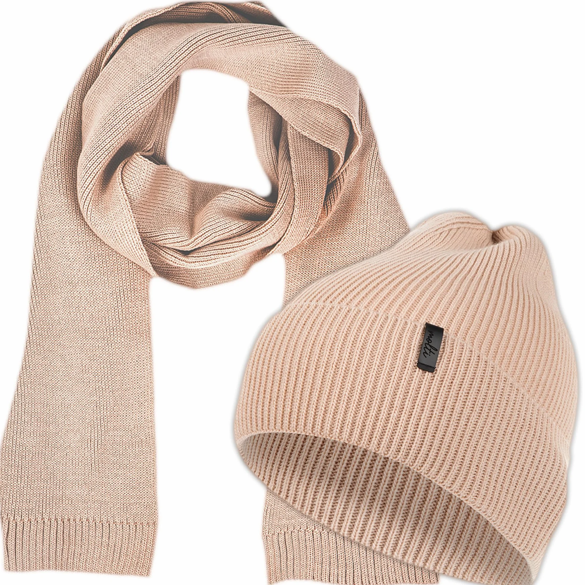 Molti Zestaw czapek i szalików damski 2 w 1 ciepła czapka beanie szalik jesienny zimowy