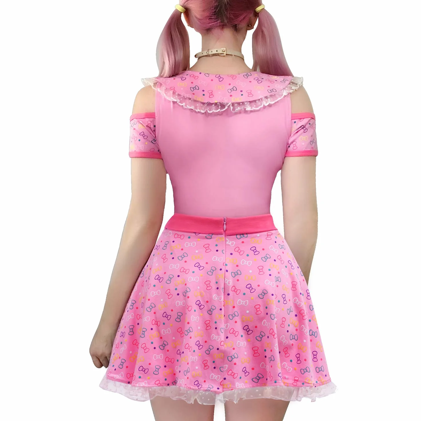 LittleForBig Dorośli Baby miłośnik pieluszek ABDL jednoczęściowy śpioszki Witaj Meow-Meow Onesie