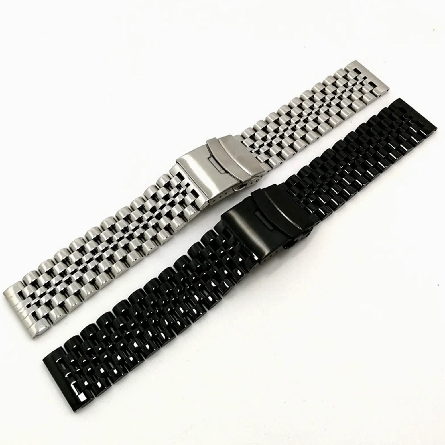 Pasek do zegarka Quick Release Mesh Pleciony metalowy pasek ze stali nierdzewnej dla mężczyzn i kobiet Regulowany 18 mm, 20 mm, 22 mm Bransoletka / 18 mm/Czarny
