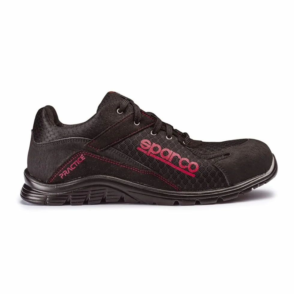 Sparco Unisex Dorośli Practice S1pSparco Lekkie buty ochronne Practice S1P Nigel czarne, rozmiar EU 43