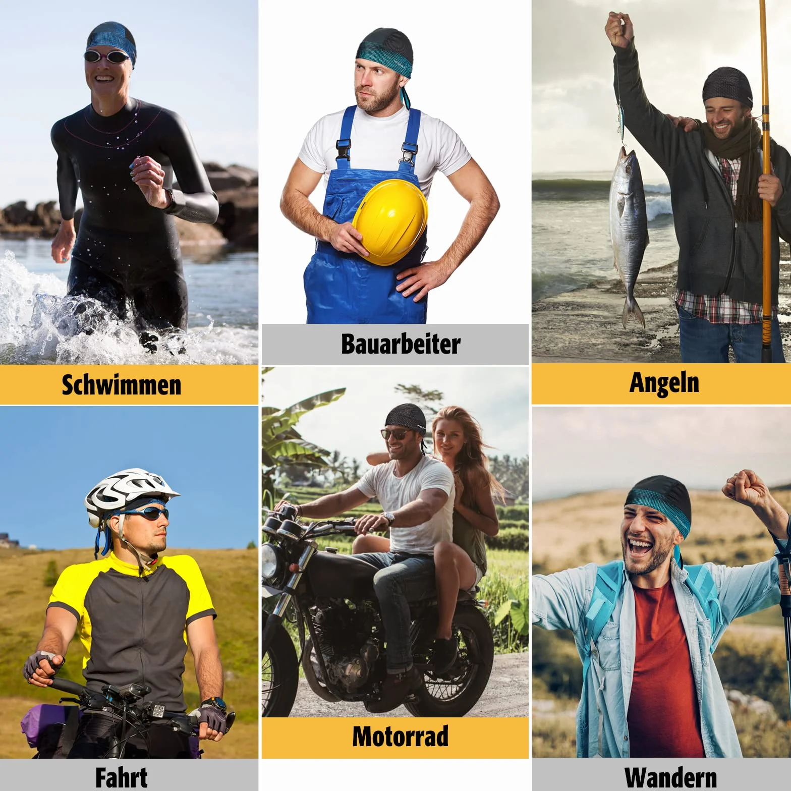 HASAGEI Bandana męska i damska, chusta na głowę, bandana, czapka rowerowa, elastyczna, oddychająca, odprowadzająca pot, szybkoschnąca, sportowa, nakrycie głowy na lato, ciemnoniebieski, jeden rozmiar