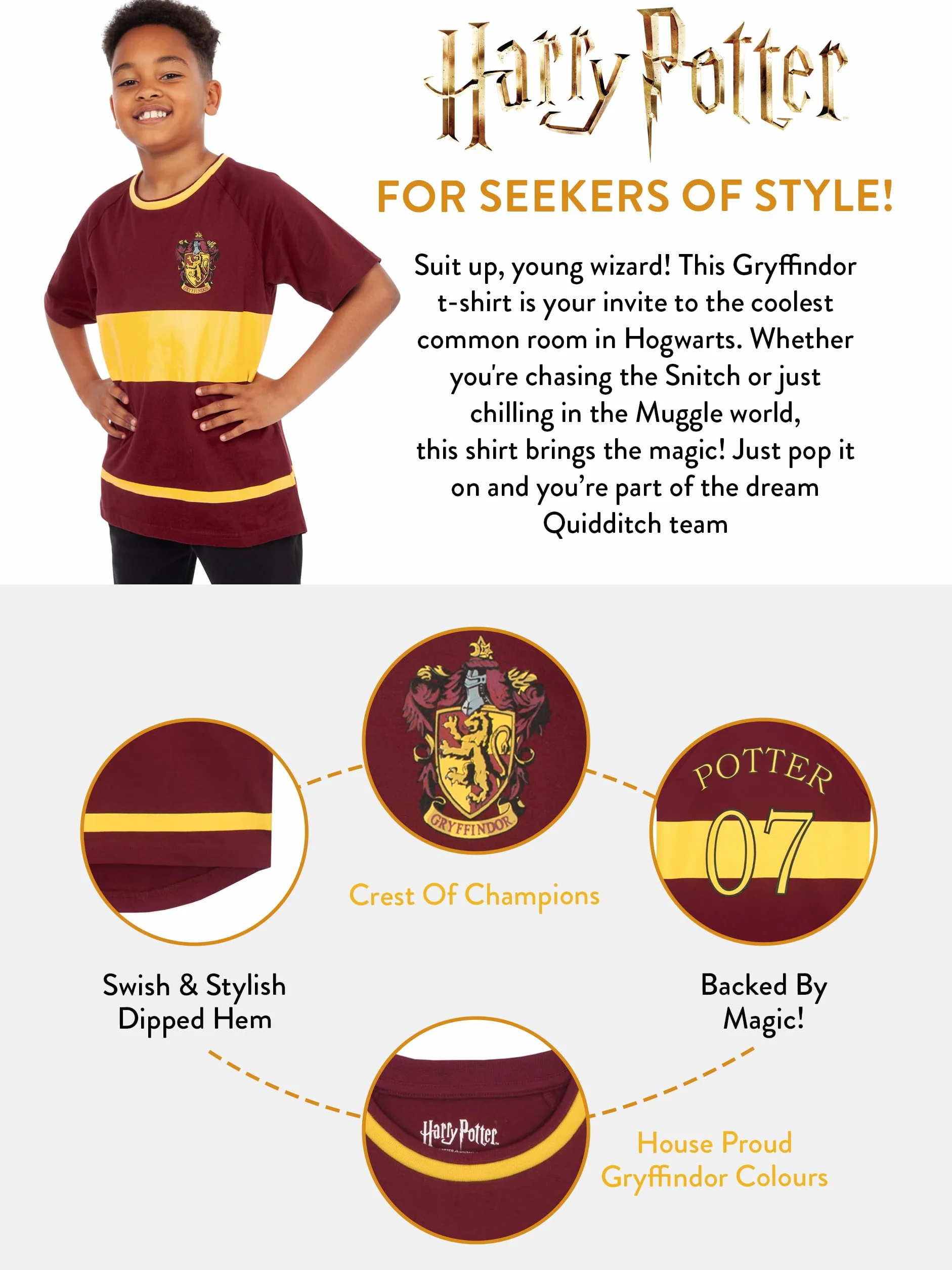Harry Potter Chłopcy Koszulka Gryffindor