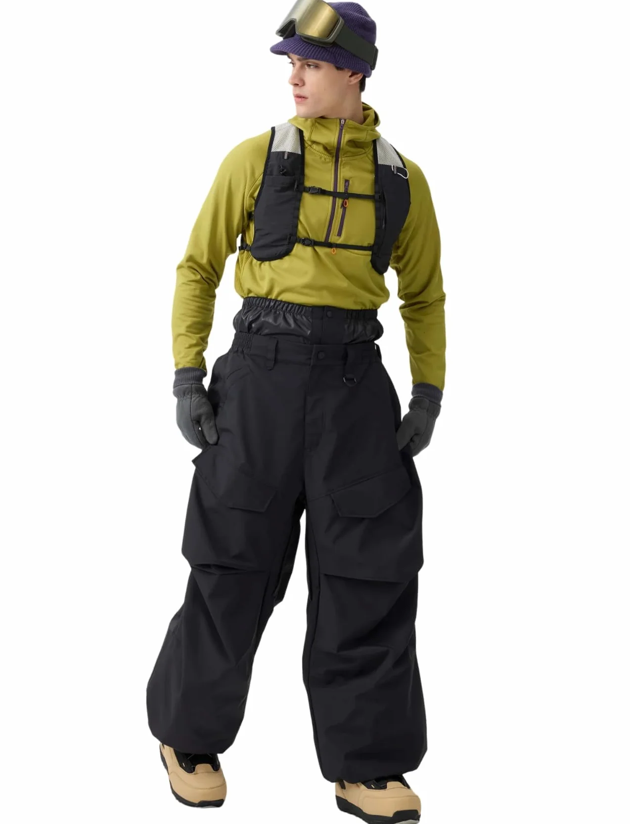 GSOU SNOW Męskie Damskie Spodnie Snowboardowe Baggy Spodnie Narciarskie - Wodoodporne Wiatroodporne Oddychające Ciepłe