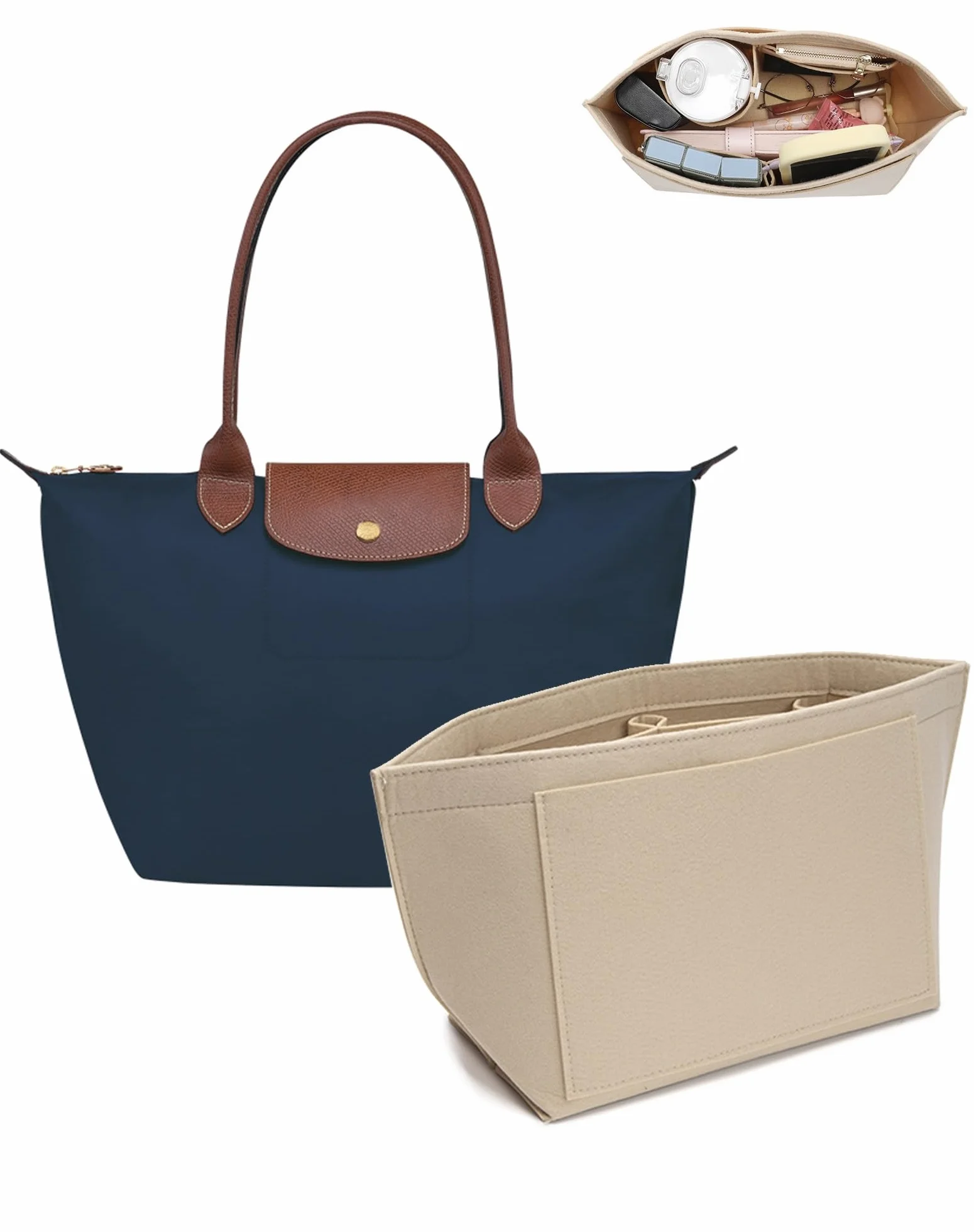 Organizer do torebki Longchamp beżowy L