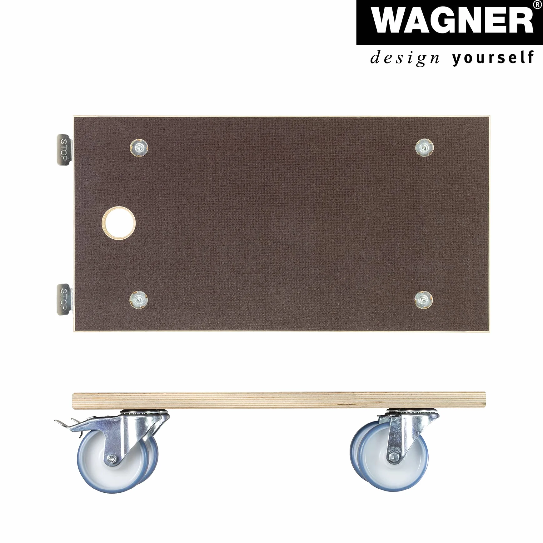 WAGNER przesuwna lalka MM 1341 I 57,5 x 30 cm - do mocno załadowanych pudełek, urządzeń i mebli I nośność 500 kg otwór do noszenia I powierzchnia antypoślizgowa I certyfikat FSC® - 20134101