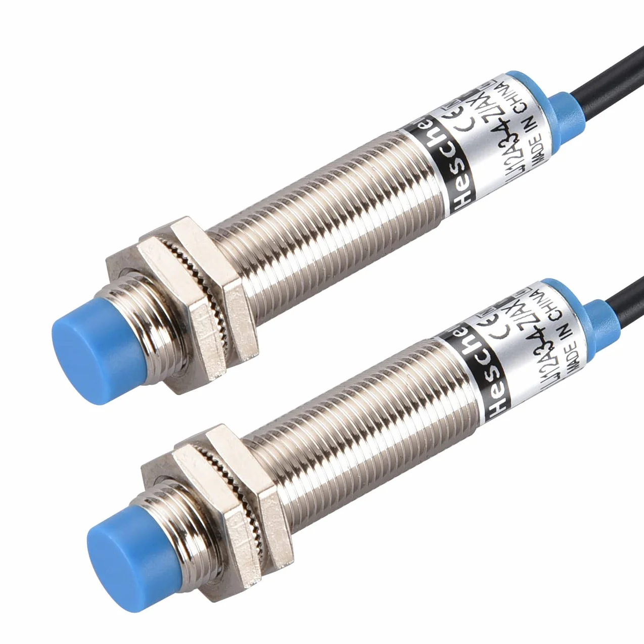 Heschen M12 Indukcyjny przełącznik czujnika zbliżeniowego, LJ12A3-4-Z/AX, detektor 4mm, 10-30VDC 200mA, NPN Normalnie zamknięty(NC), Typ bez ekranowania, 3 przewody, 2 sztuki
