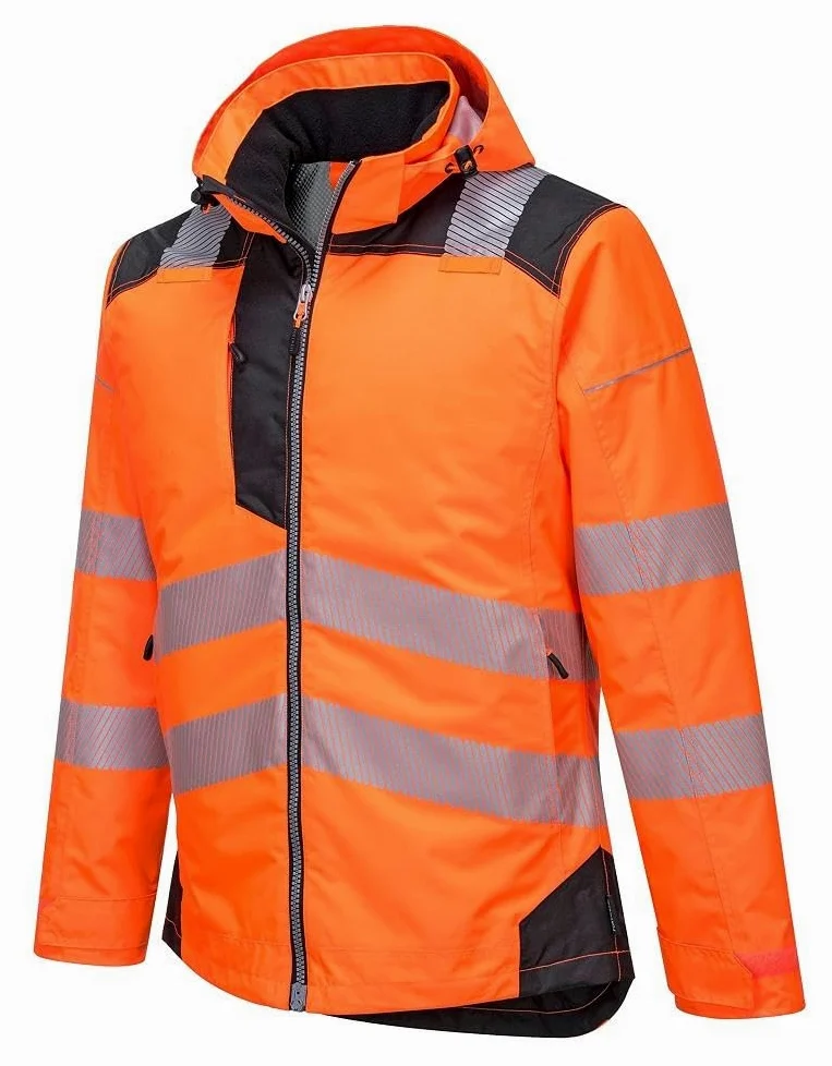 Portwest T400 Kurtka robocza PW3 Elementy Odblaskowe Elastyczna Konstrukcja | Pomarańczowy/Czarny, 4XL, EN ISO 20471 Klasa 3, EN 342, Długi Rękaw, 300D Oxford, Wodoodporność, Tkanina Wypełniająca, Zima