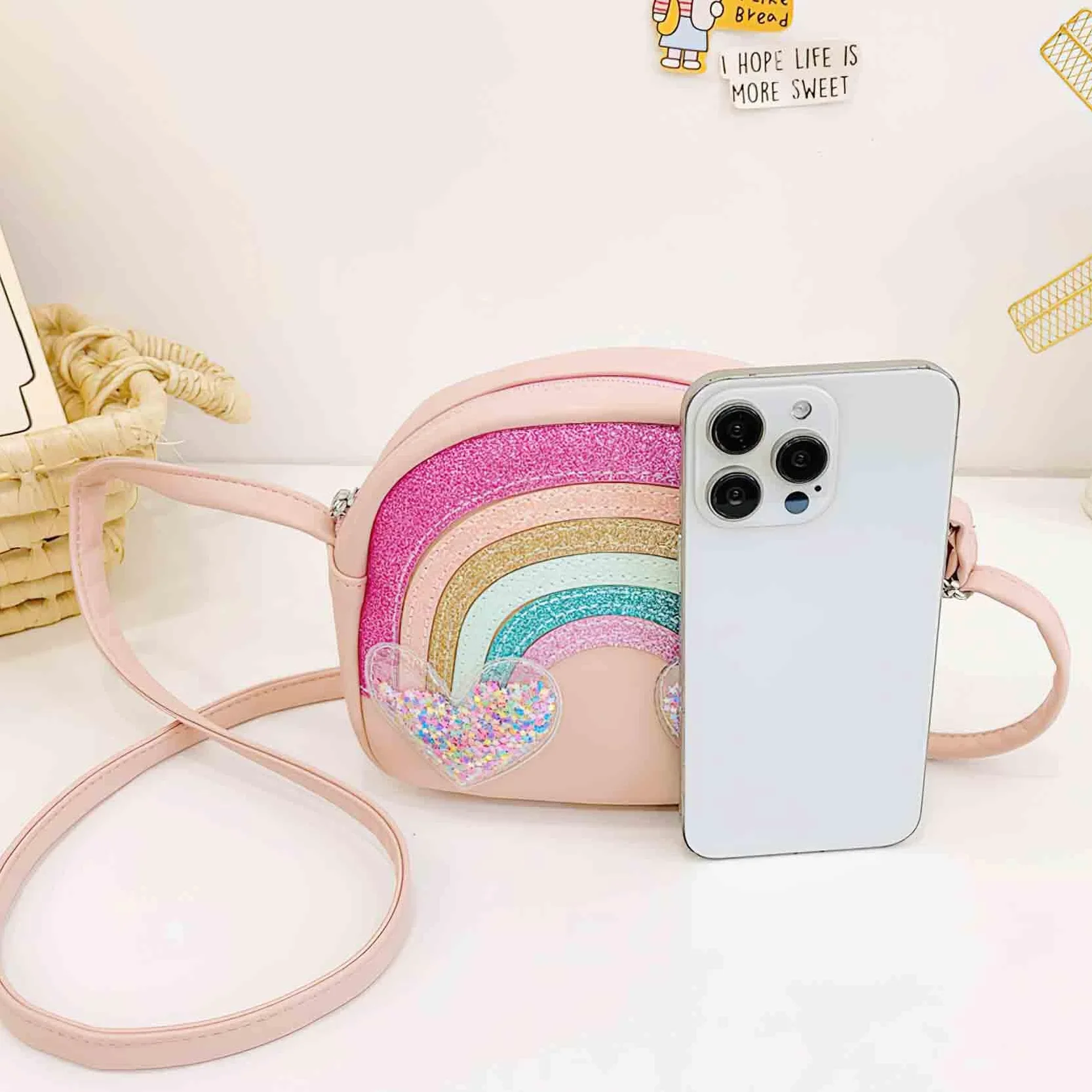 Torba crossbody w kształcie serca mini torebka dla dziewcząt na ramię