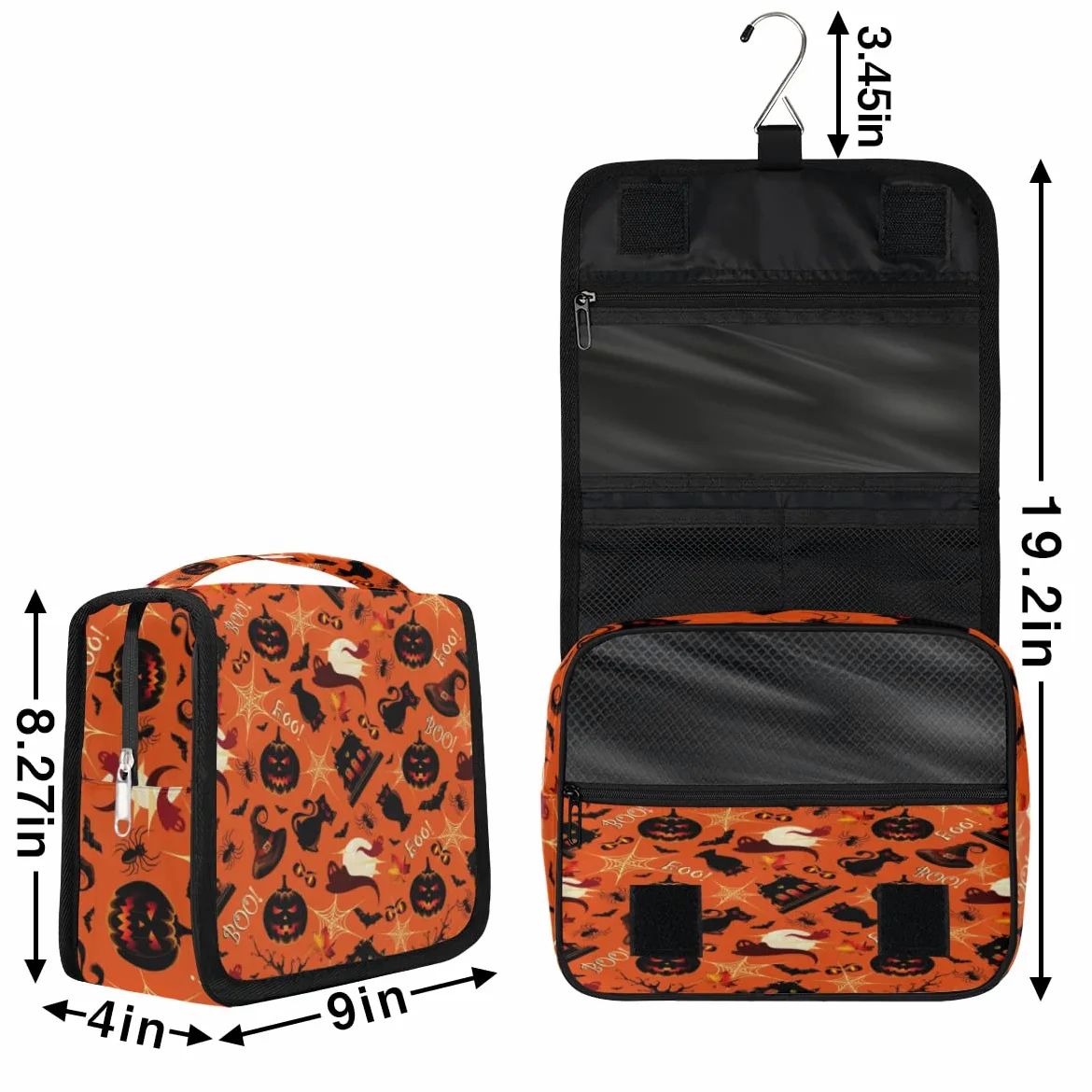 Halloween wzór podróżna kosmetyczka Halloween wzory torba na pranie torebka unisex wiszące przybory toaletowe kosmetyczka organizer do makijażu, wielobarwny, Jeden rozmiar