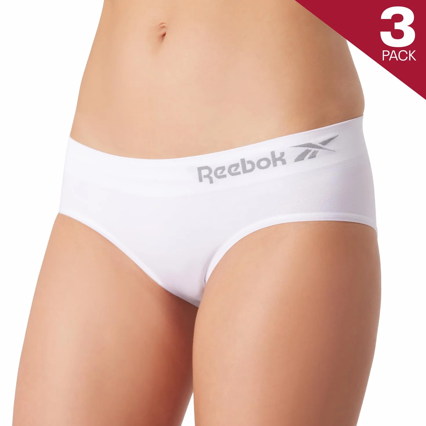 Reebok Damen Raina Damenunterwäsche 3er Pack, Czarny/biały/szary marl, S
