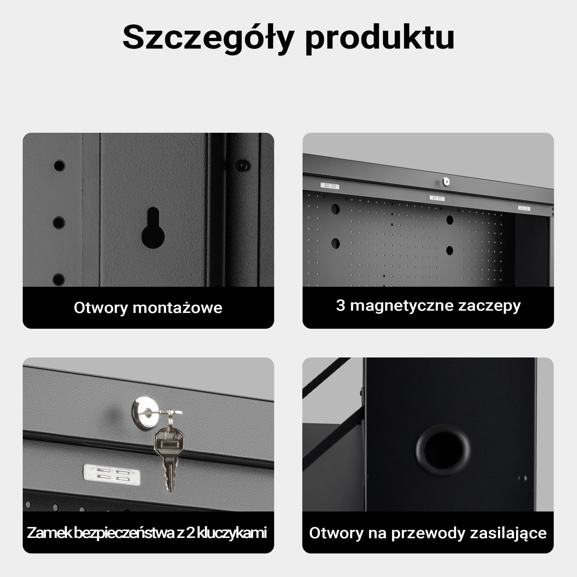 Wiltec Składany stół warsztatowy do 50 kg nośności z blatem 905 x 515 mm, wisząca szafka na ścianie z tablicą warsztatową na narzędzia
