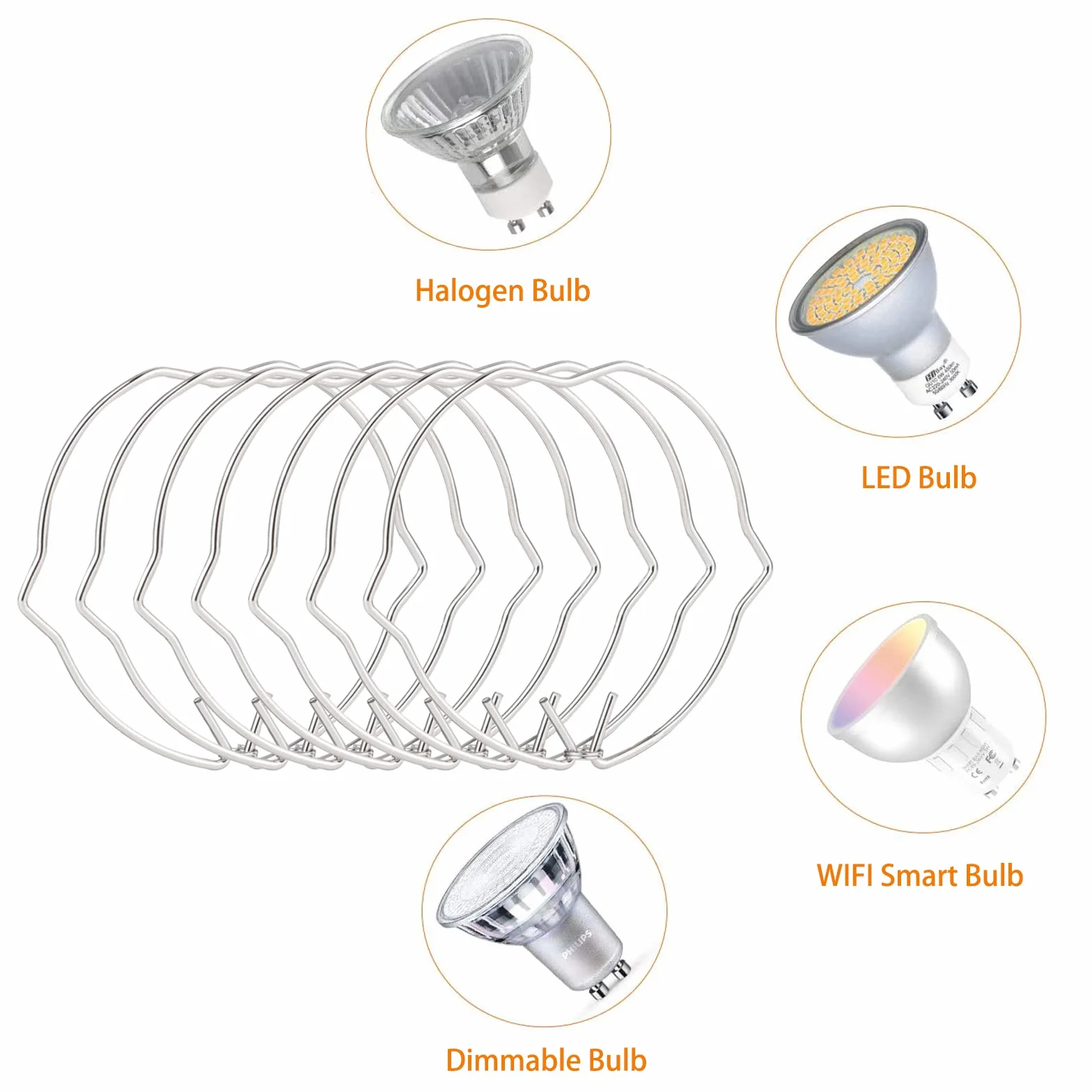 30 sztuk MR16 Pierścień sprężynowy mocujący lampę średnica 50 mm sprężynowy klips mocujący do lampy do większości lamp punktowych LED