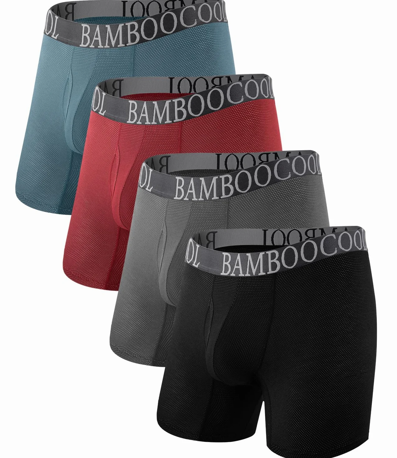BAMBOO COOL Bielizna męska bokserki majtki miękka oddychająca bielizna bambusowa 4-pak