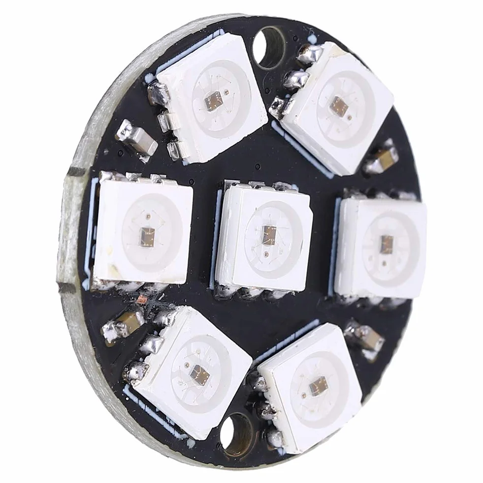 10 Sztuk Sterownik Led, Okrągłe Wbudowane światło Kolorowe WS2812 Ws2812b Płytka Rozwojowa Pierścienia 7bit Led RGB Cjmcu 7 Bit WS2812 5050 RGB