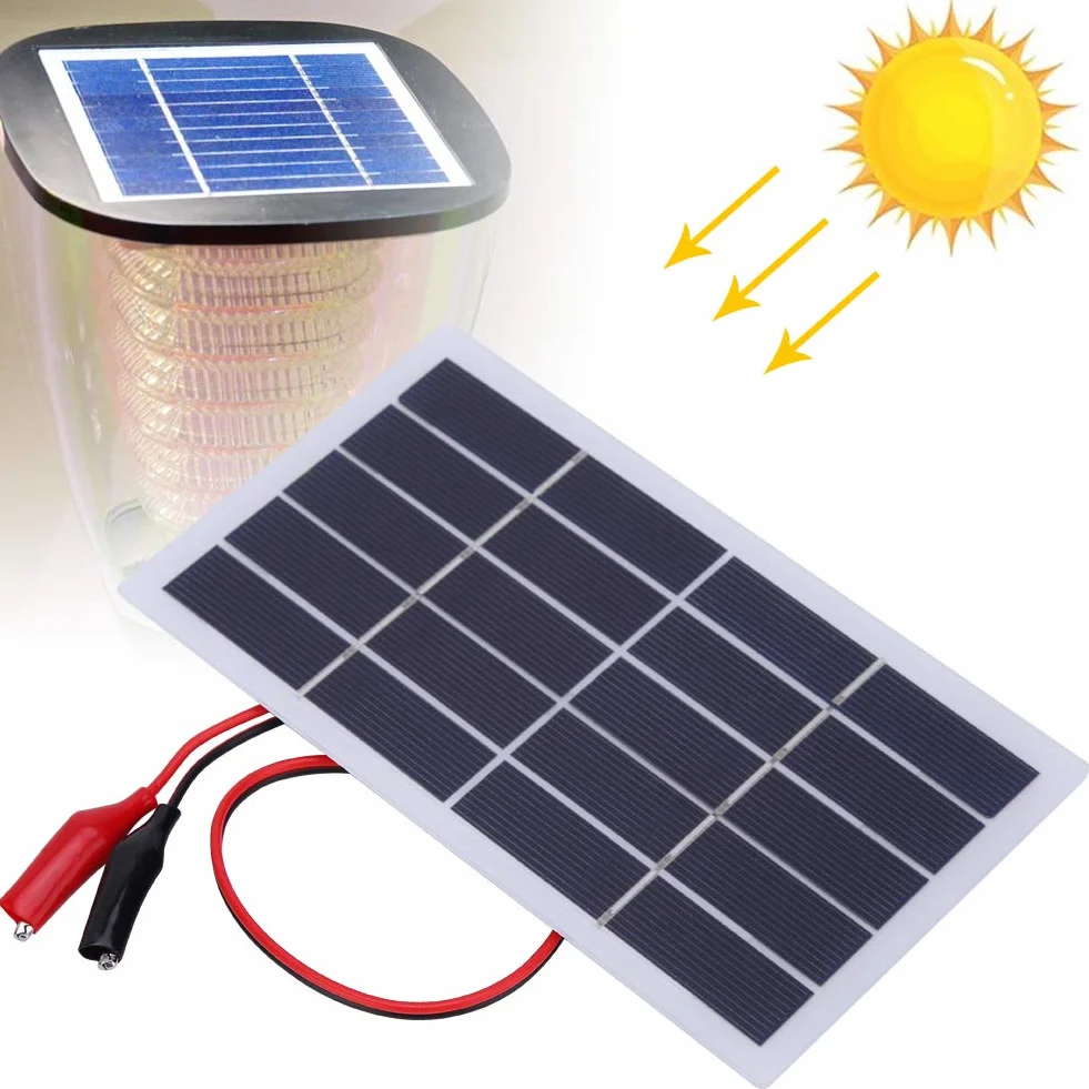 2W 5V Mini Panel Słoneczny, Krzem Polikrystaliczny DIY Panel Słoneczny, Przenośna ładowarka do Panelu Słonecznego, 173x99mm