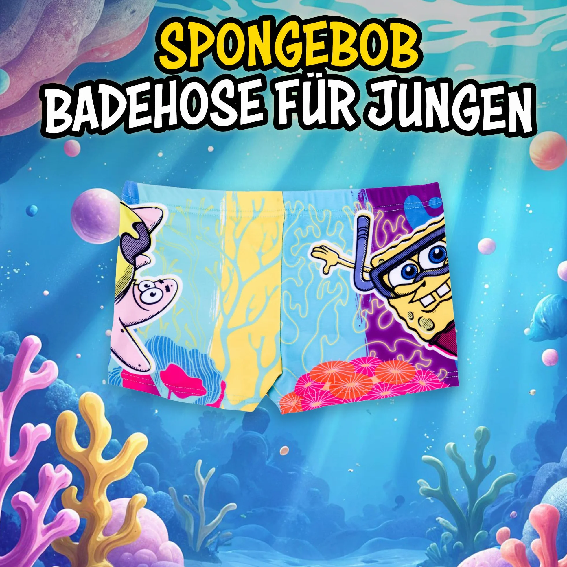United Labels Spongebob kąpielówki dla chłopców – dziecięce spodnie do pływania
