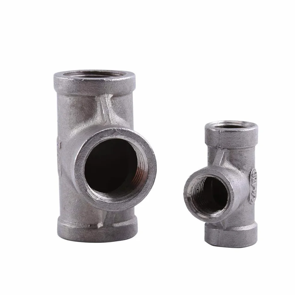 NPT-Rohrfitting 1/2 '' 1/4 '' 304 Edelstahl Innengewinde T-Stück(304 1/2 '' 52mm)