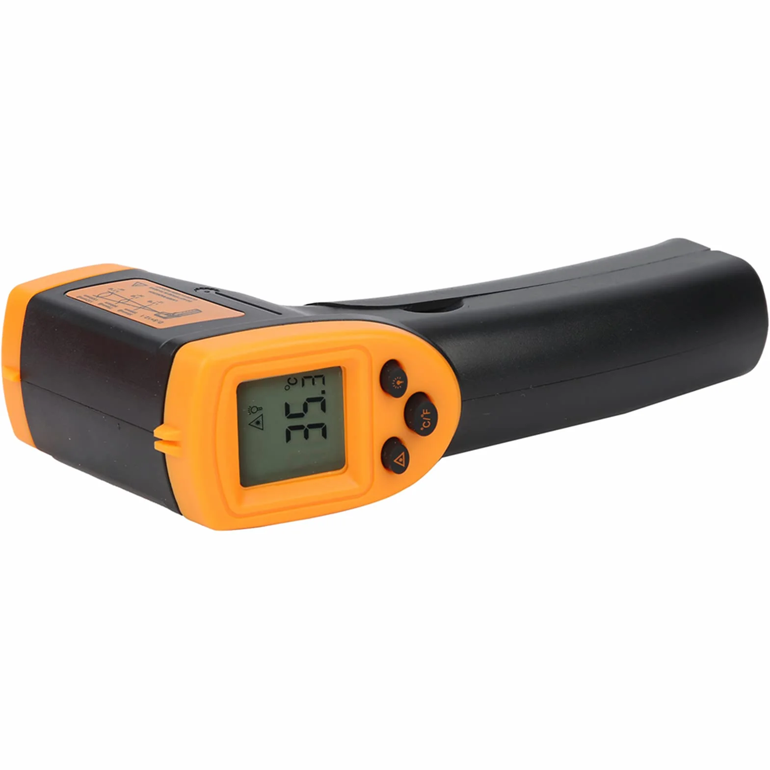 LCD Termometr na podczerwień Bezdotykowy Cyfrowy Pistolet do Pomiaru Temperatury Ręczny Miernik Temperatury Pistolet do Pomiaru Temperatury od -50 ℃ do 600 ℃ (Żółty)